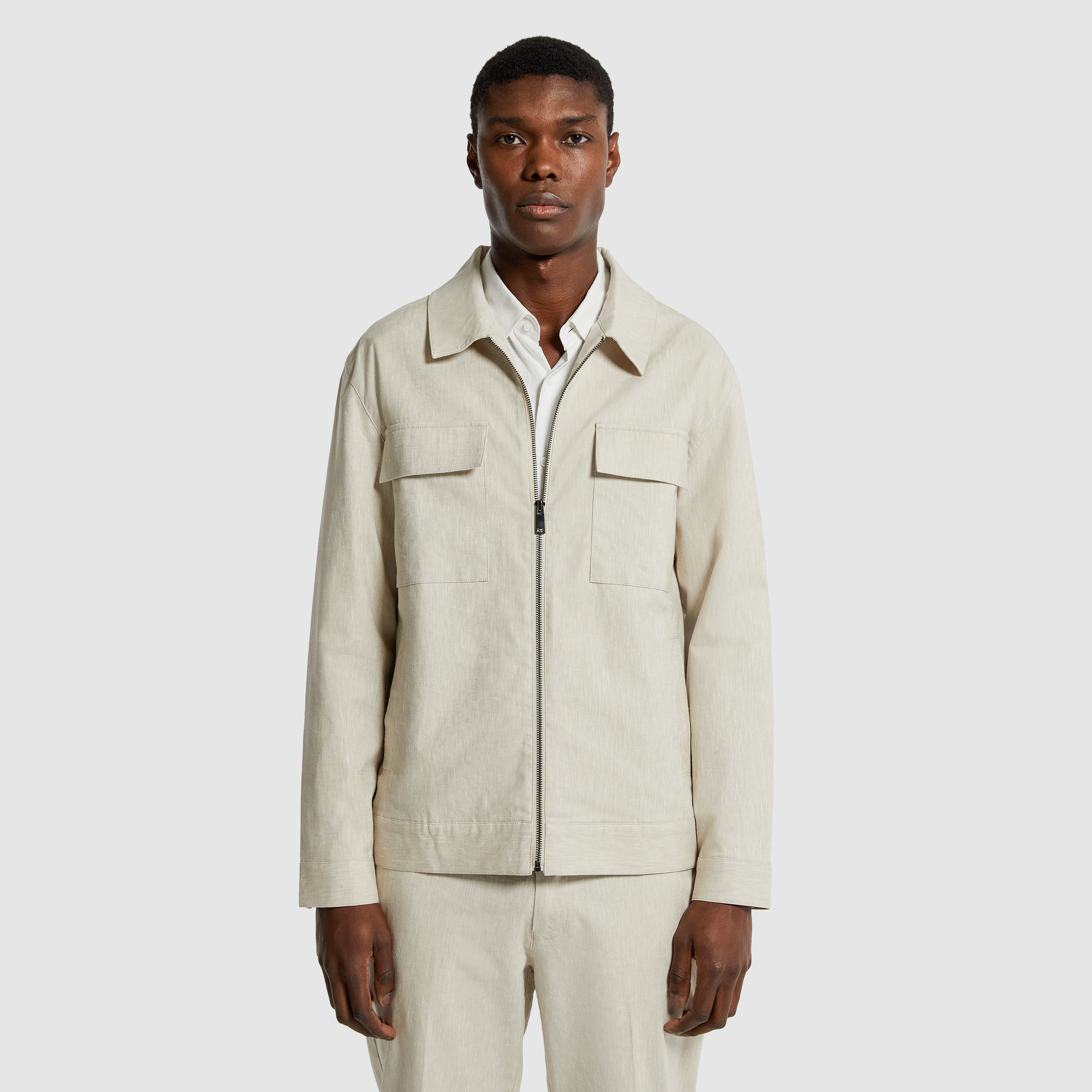 Natural Luca Linen Blend Shacket