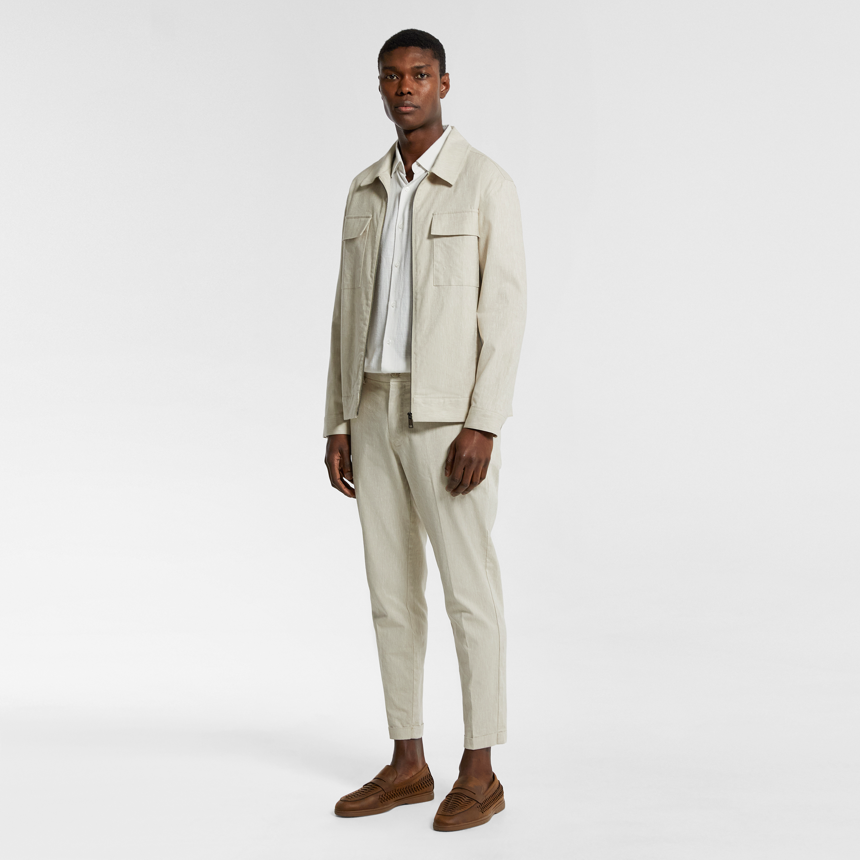 Natural Luca Linen Blend Shacket