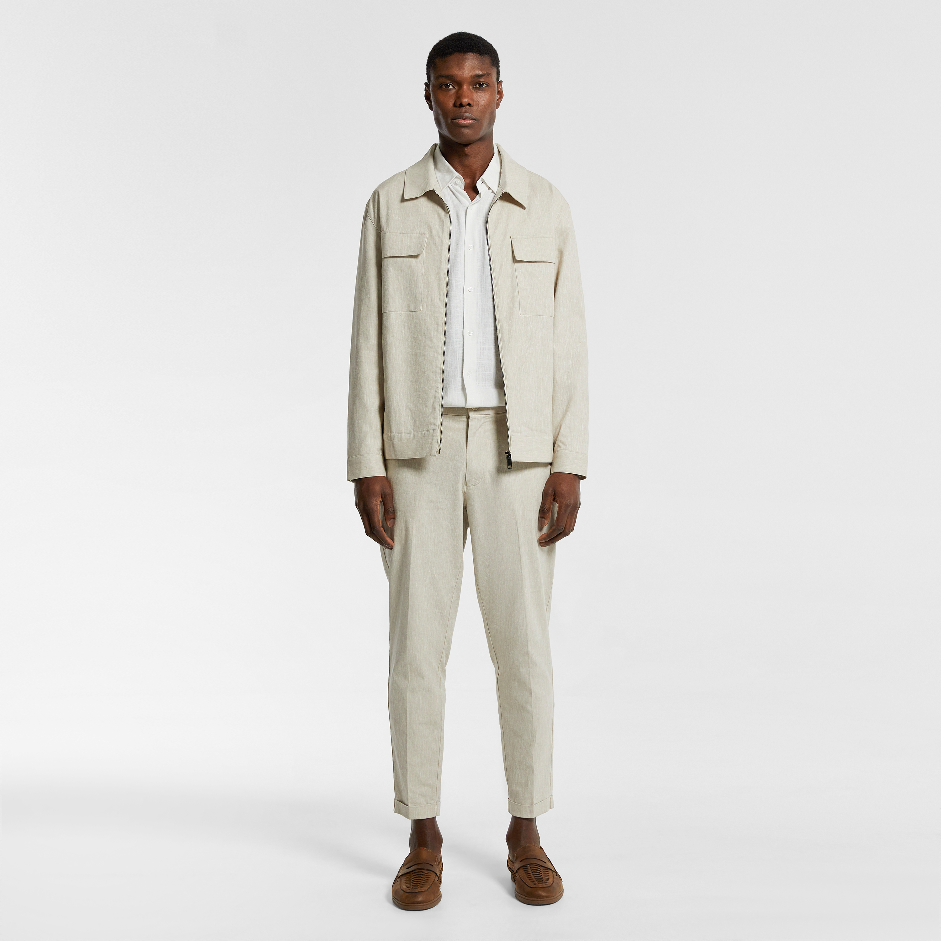 Natural Luca Linen Blend Shacket