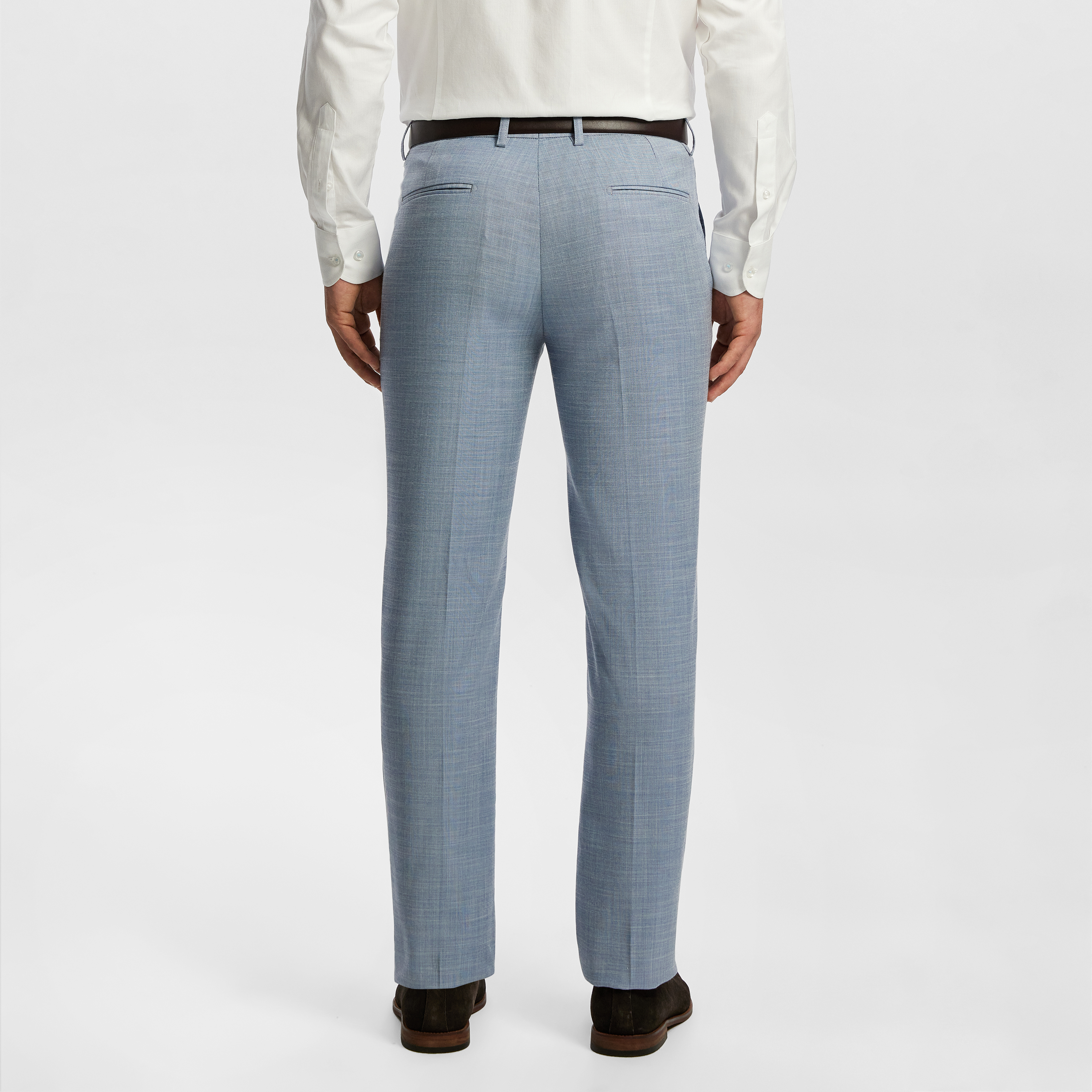 Blue Jaxon Stretch Textured Slim Fit Dress Pant