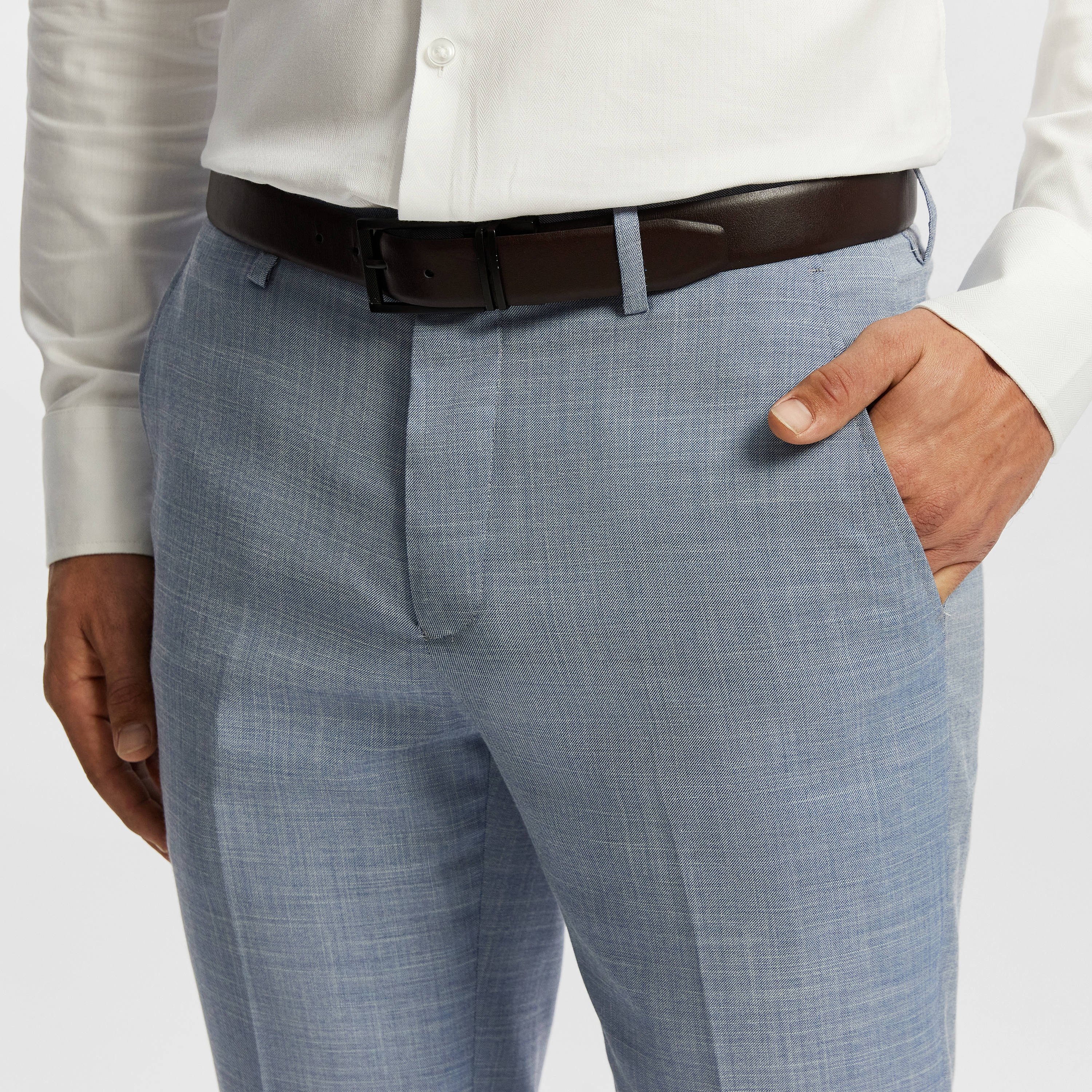 Blue Jaxon Stretch Textured Slim Fit Dress Pant