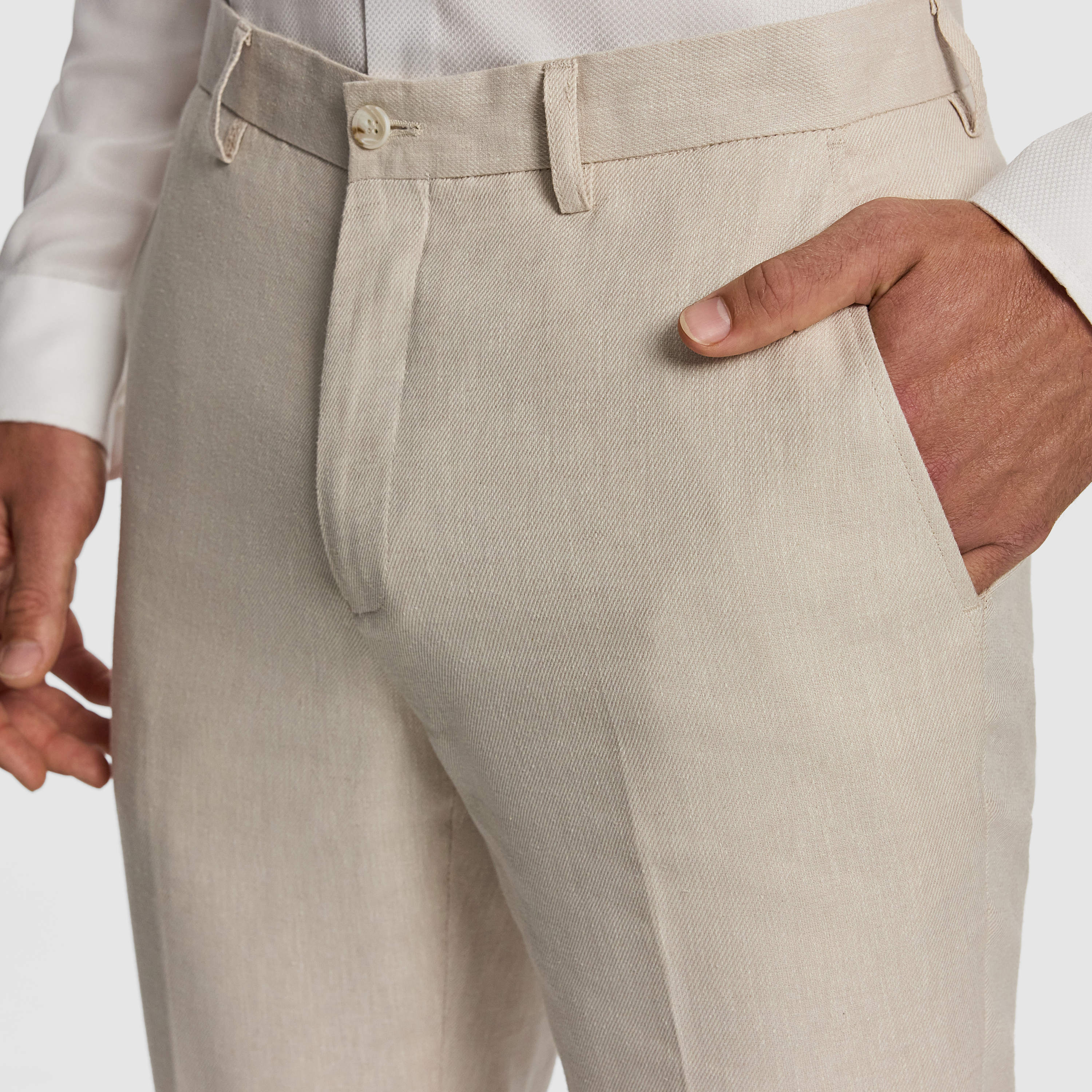 Carter Stretch Linen Blend Slim Tapered Dress Pant