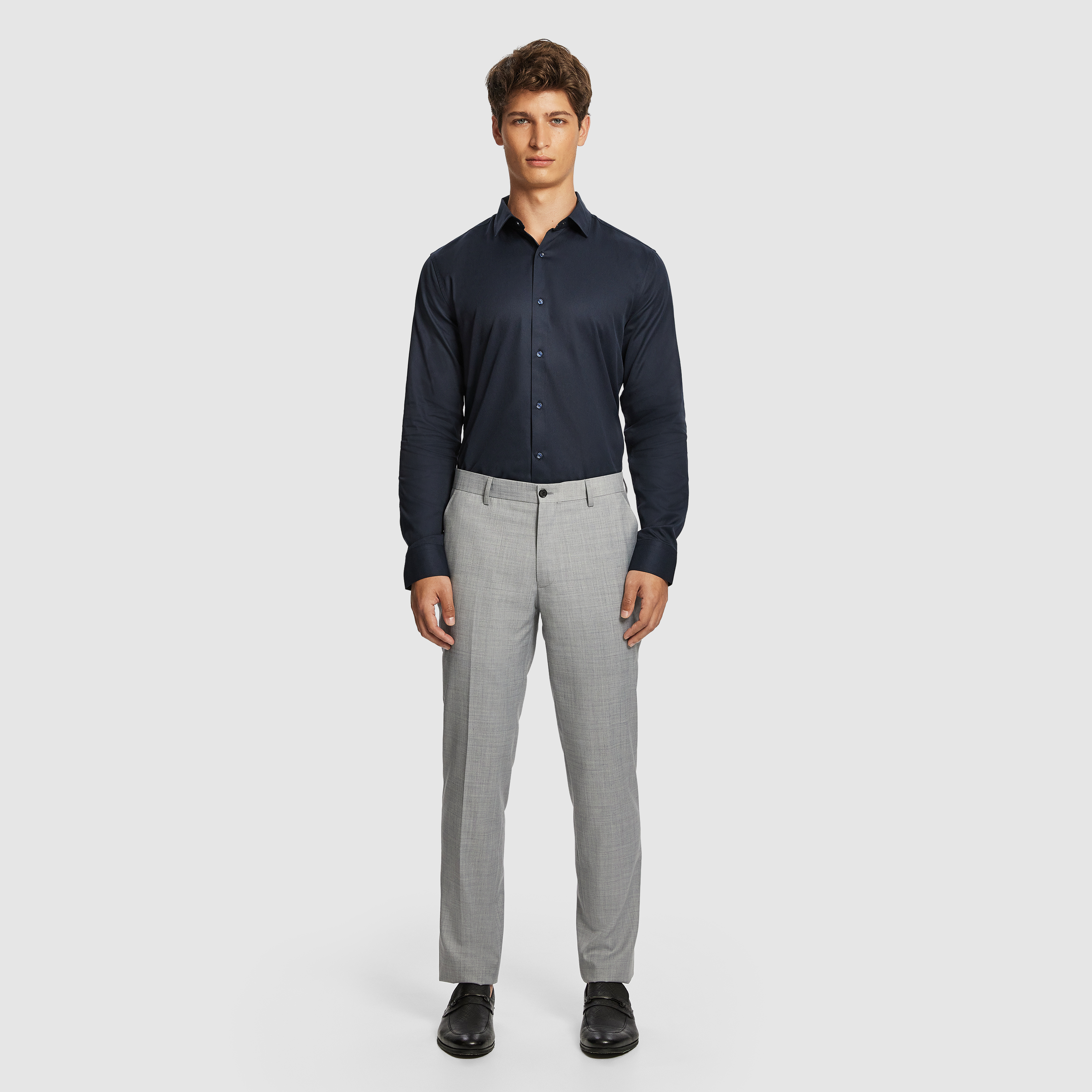 Ink Clubman Pure Cotton Twill Slim Fit Dress Shirt