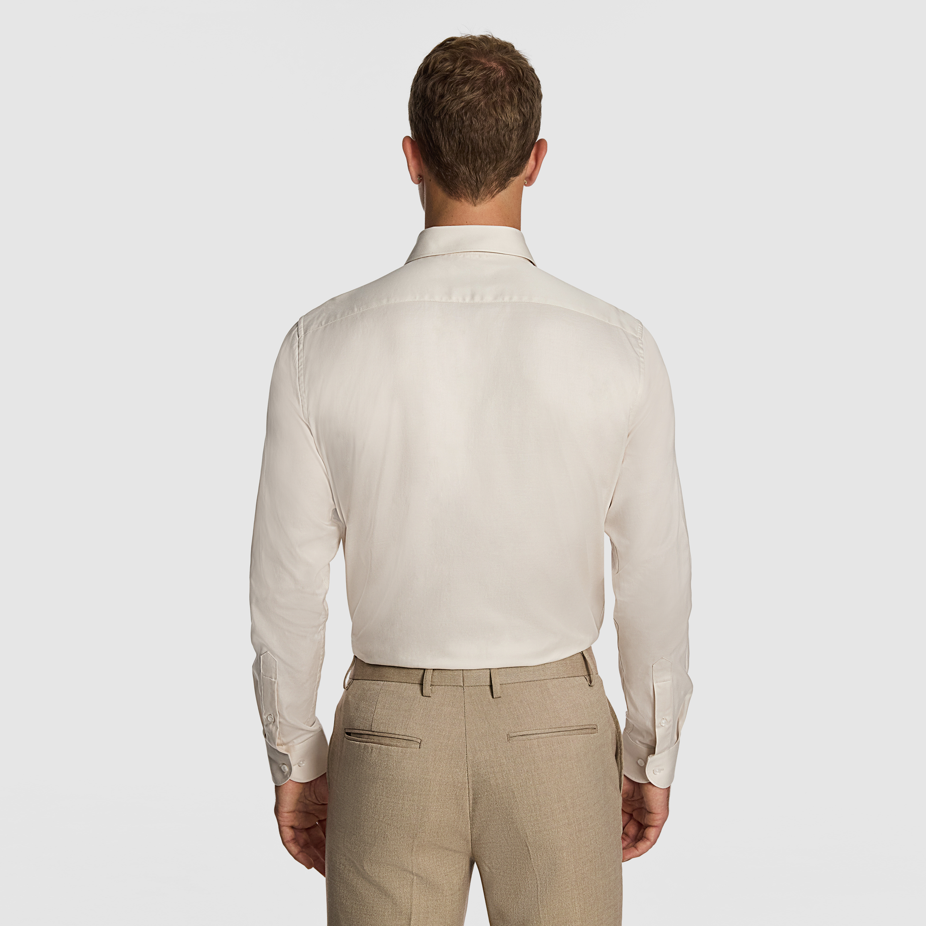 Natural Clubman Pure Cotton Twill Slim Fit Dress Shirt