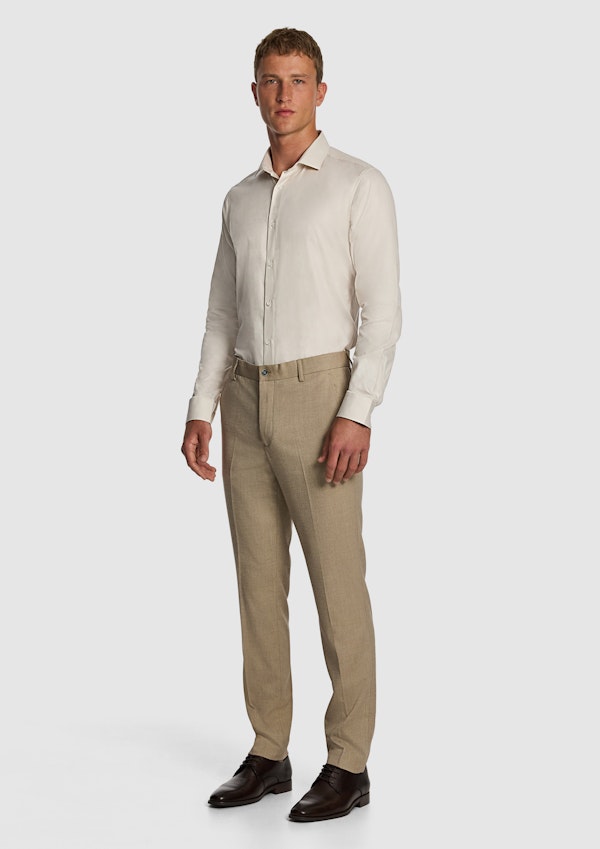 Natural Clubman Pure Cotton Twill Slim Fit Dress Shirt