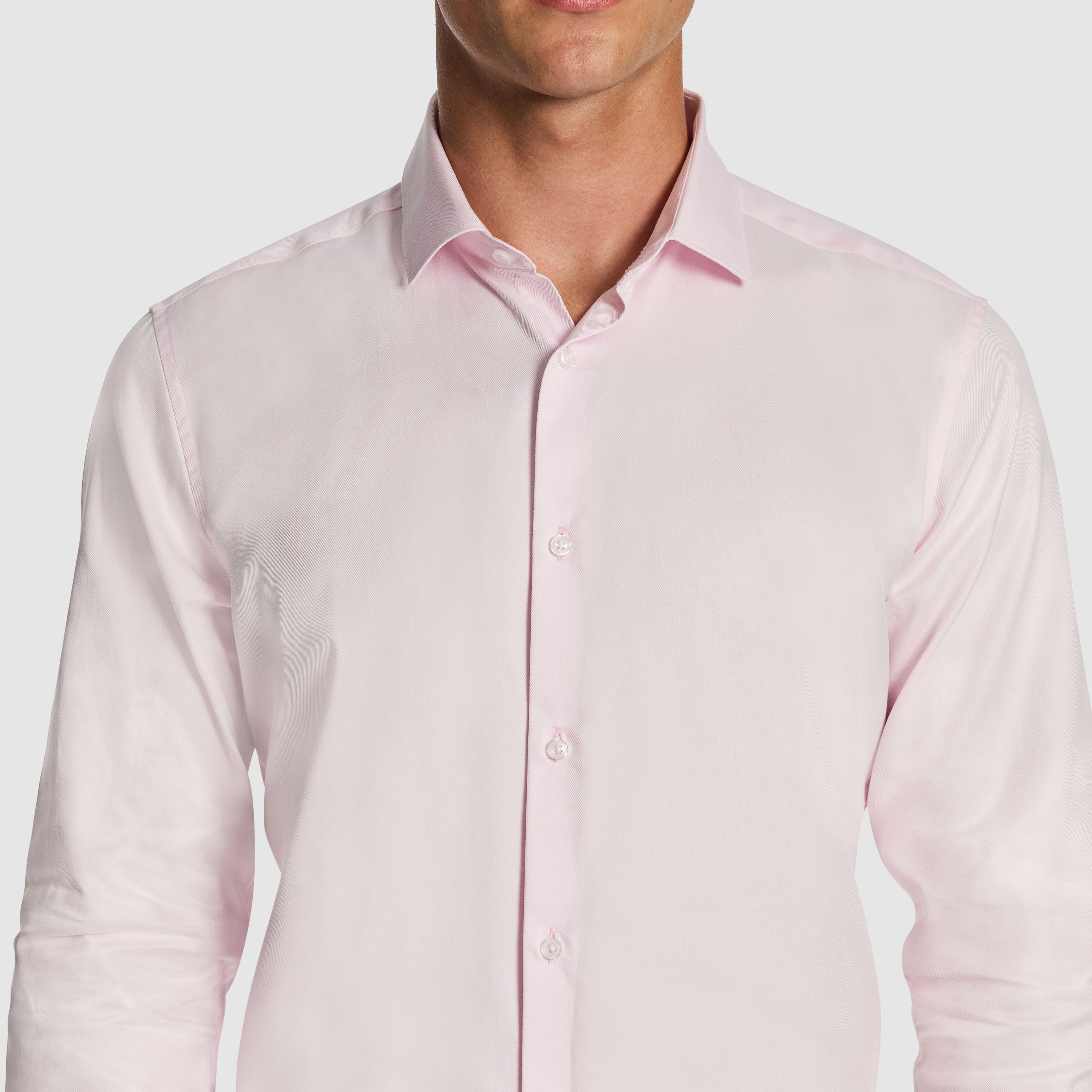Pink Clubman Pure Cotton Twill Slim Fit Dress Shirt
