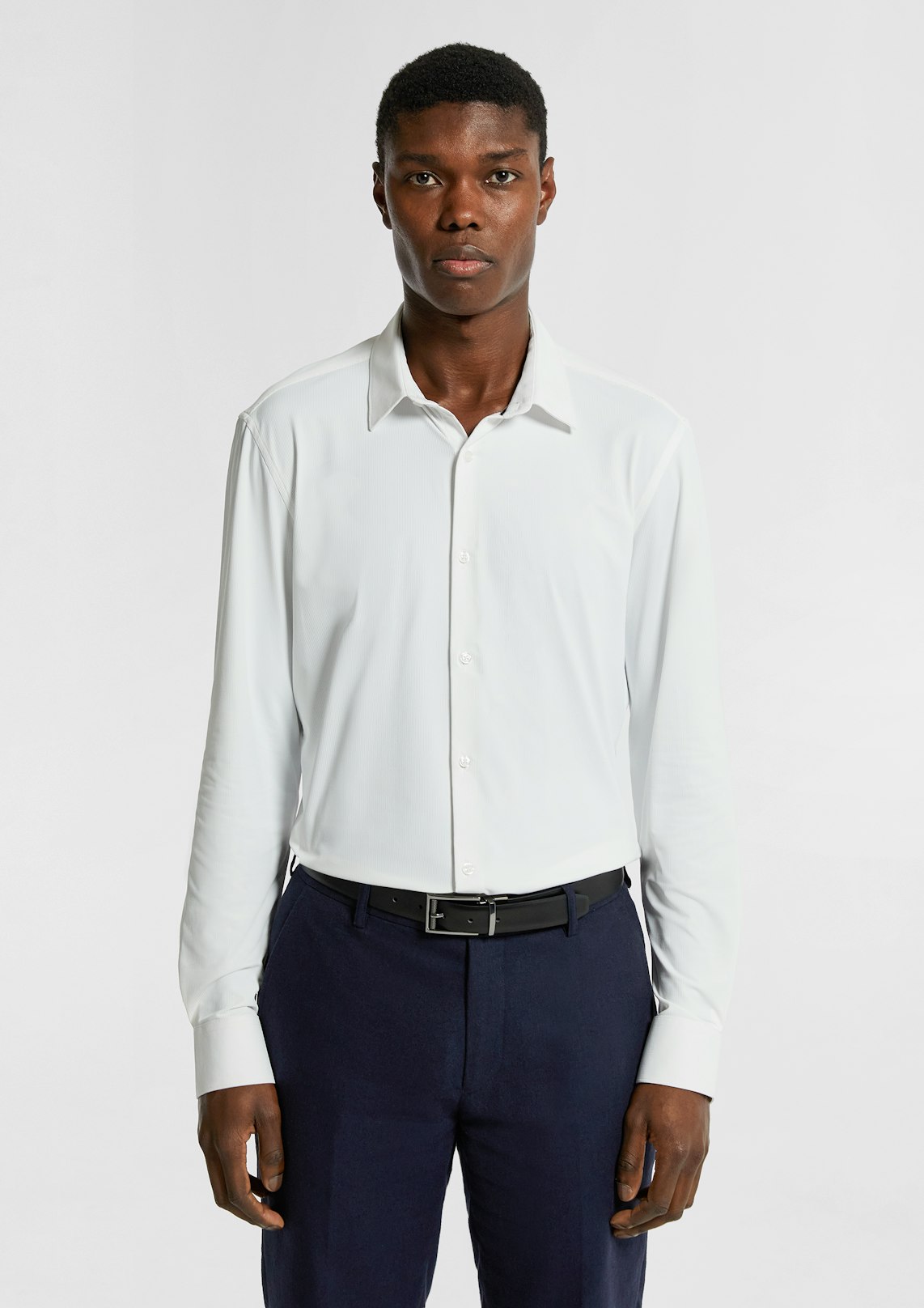Extended Textured Super Stretch Slim Dress Shirt
