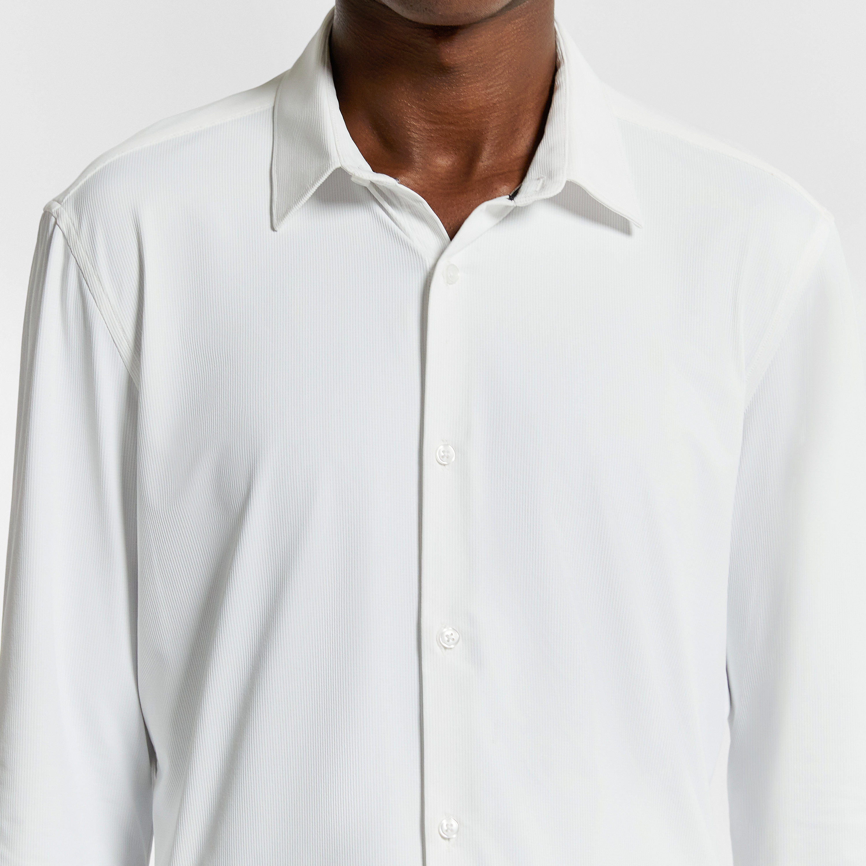Extended Textured Super Stretch Slim Dress Shirt