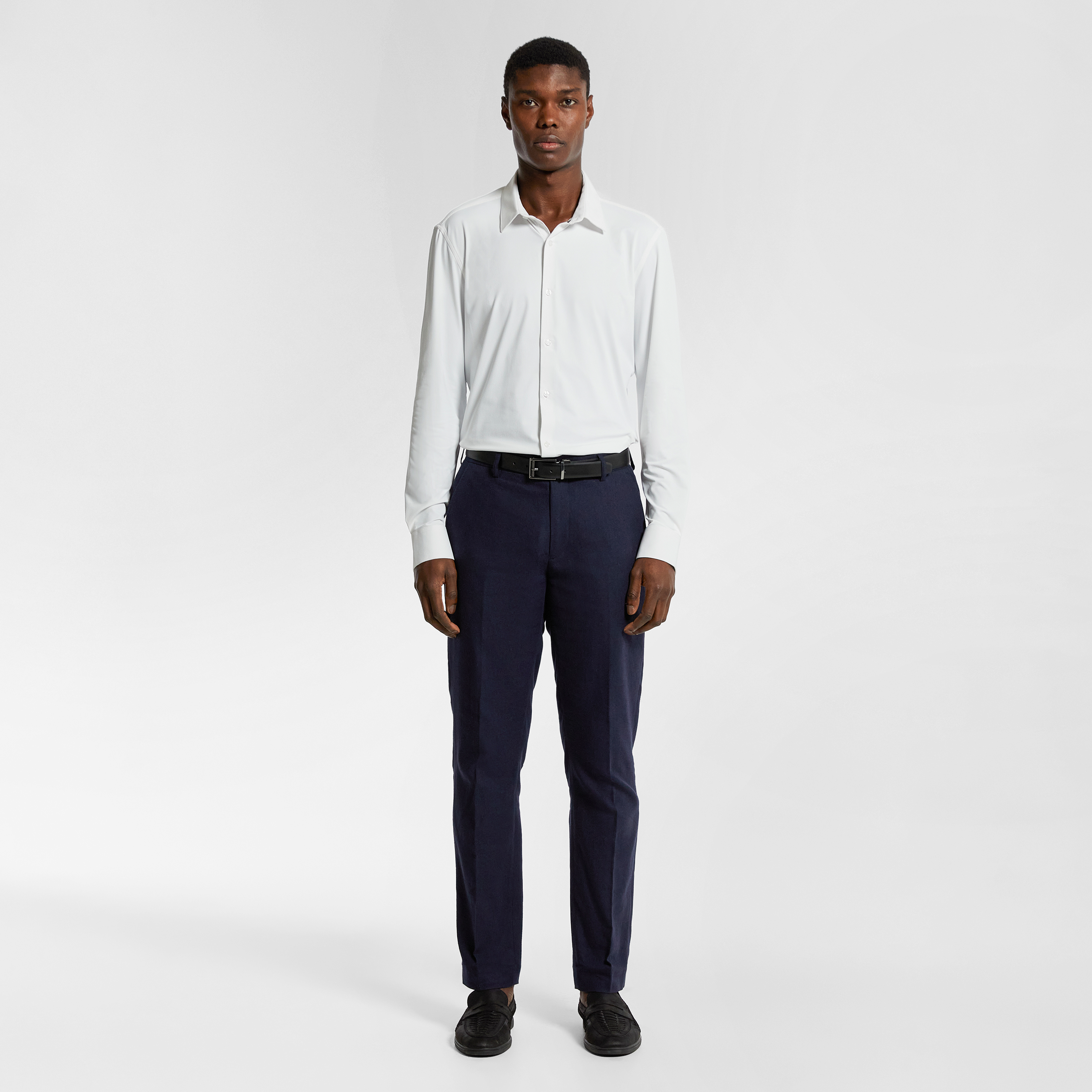 Extended Textured Super Stretch Slim Dress Shirt