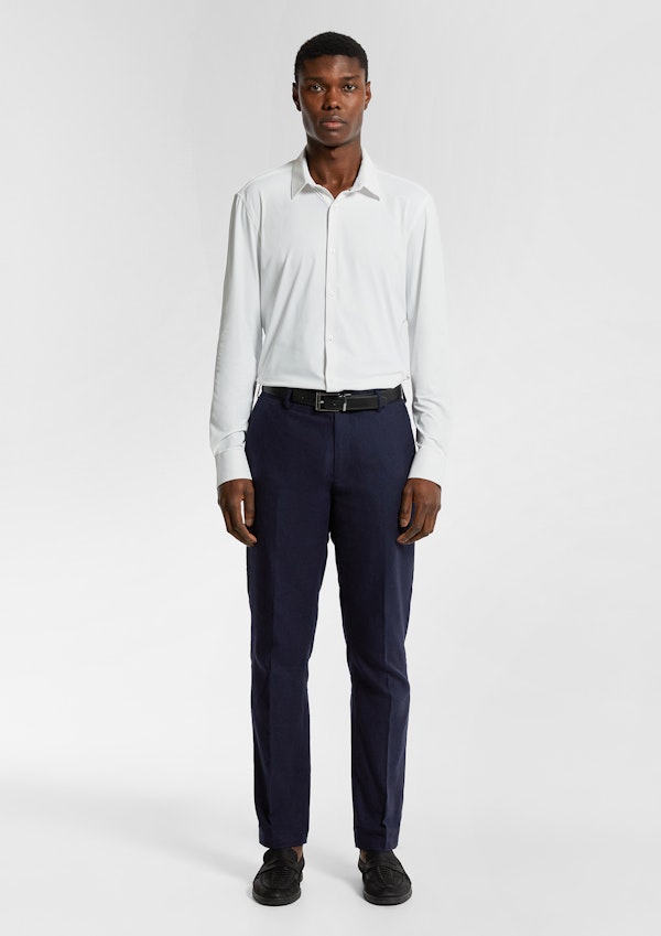 White Extended Textured Super Stretch Slim Dress Shirt