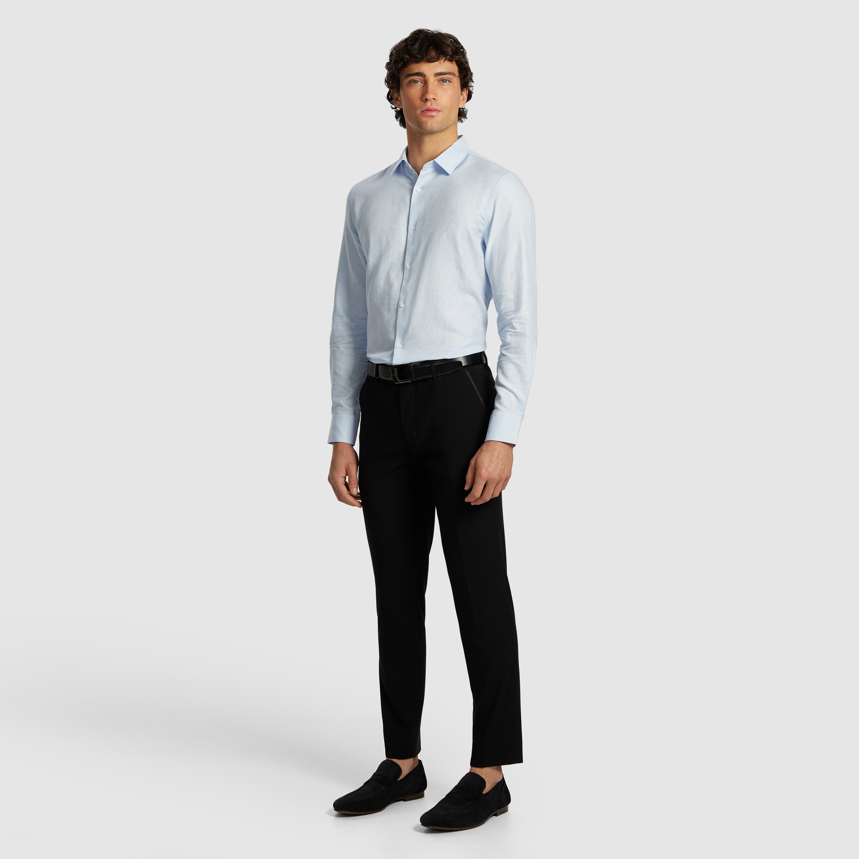 Fancy Jacquard Floral Slim Dress Shirt