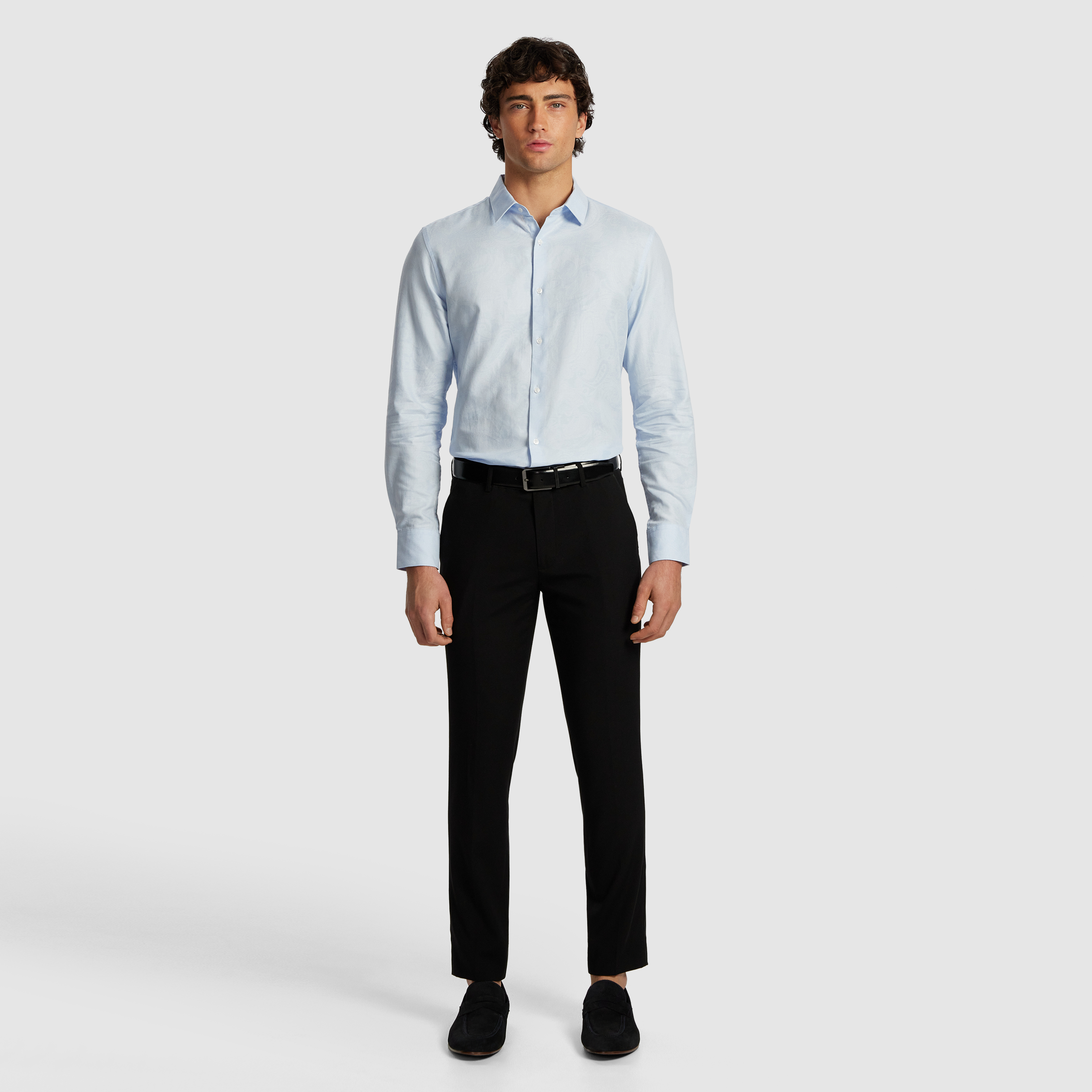 Fancy Jacquard Floral Slim Dress Shirt