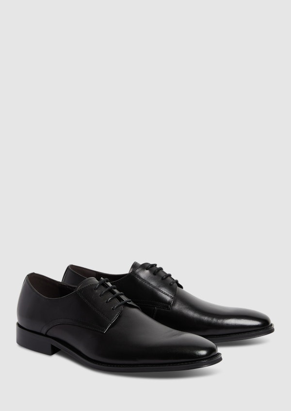 Black Marble Leather Lace Up Dress Shoe