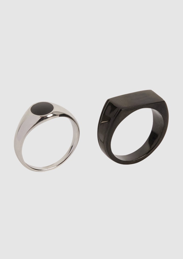 Silver 2 Pack Signet Rings