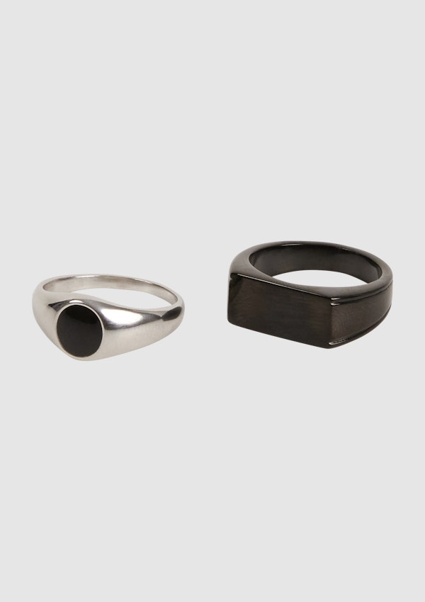 Silver 2 Pack Signet Rings