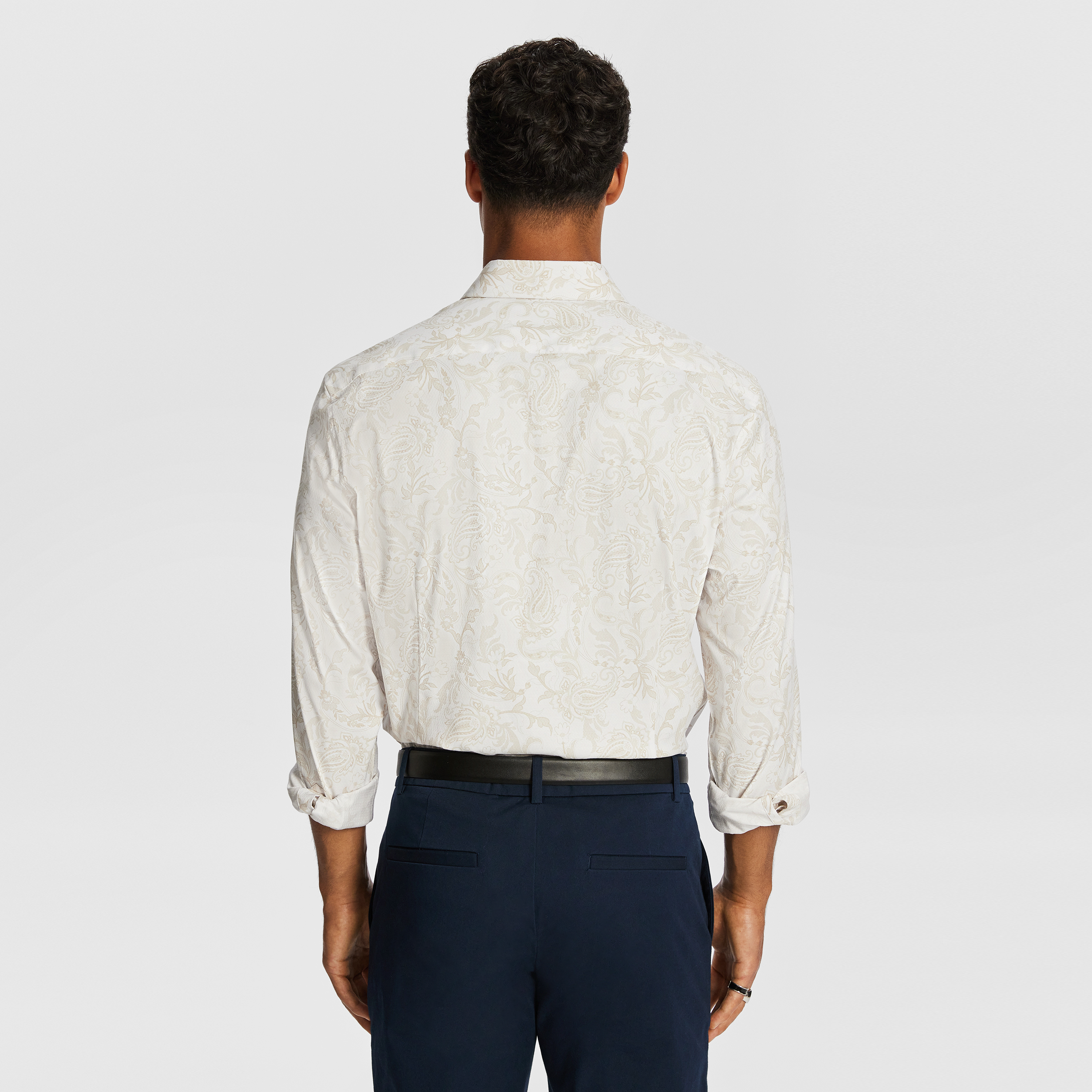 Natural Valencia Slim Paisley Shirt