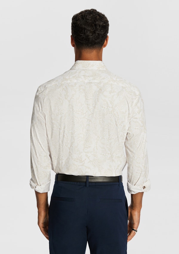Natural Valencia Slim Paisley Shirt