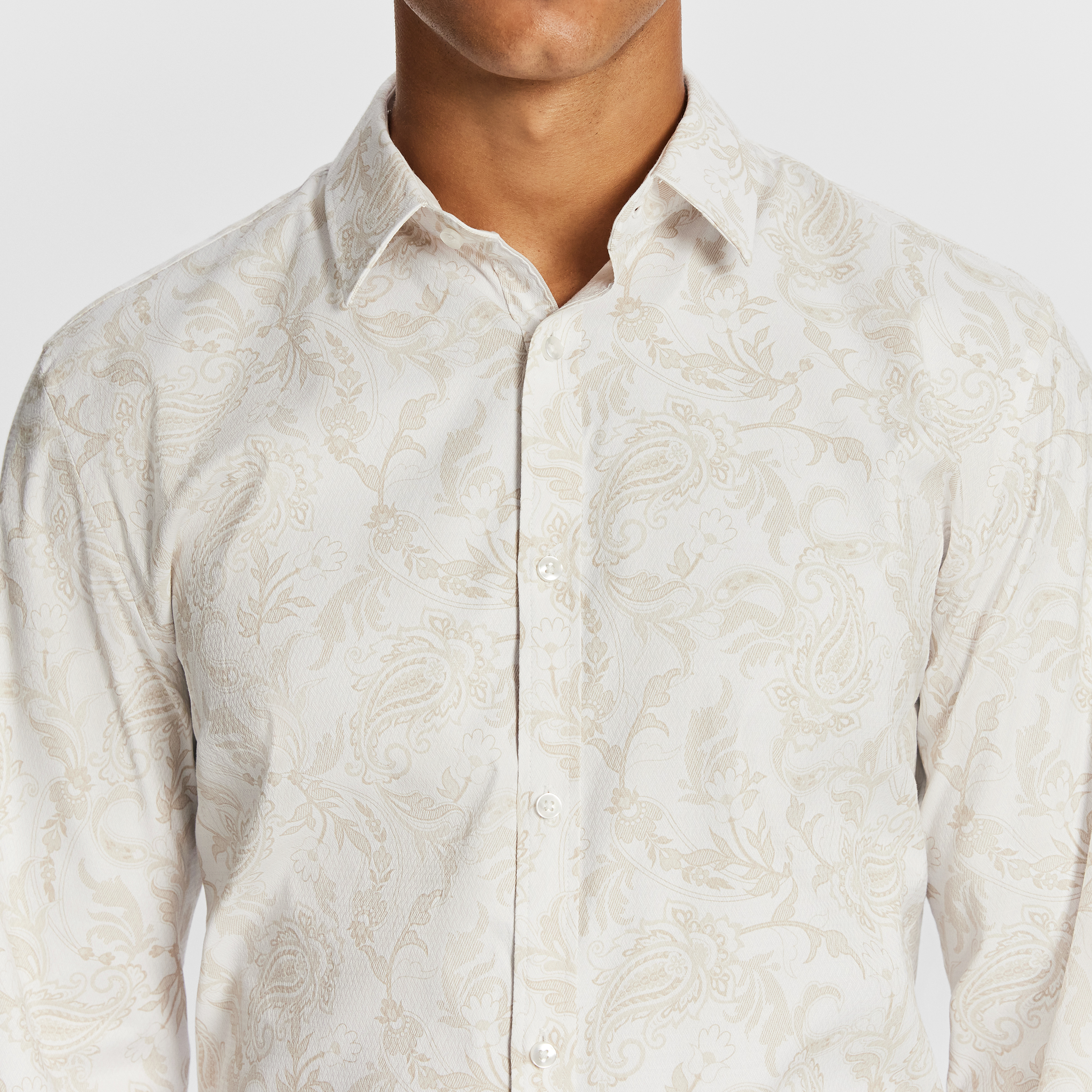 Natural Valencia Slim Paisley Shirt