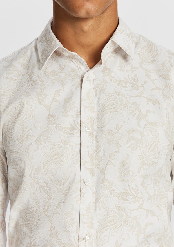 Natural Valencia Slim Paisley Shirt