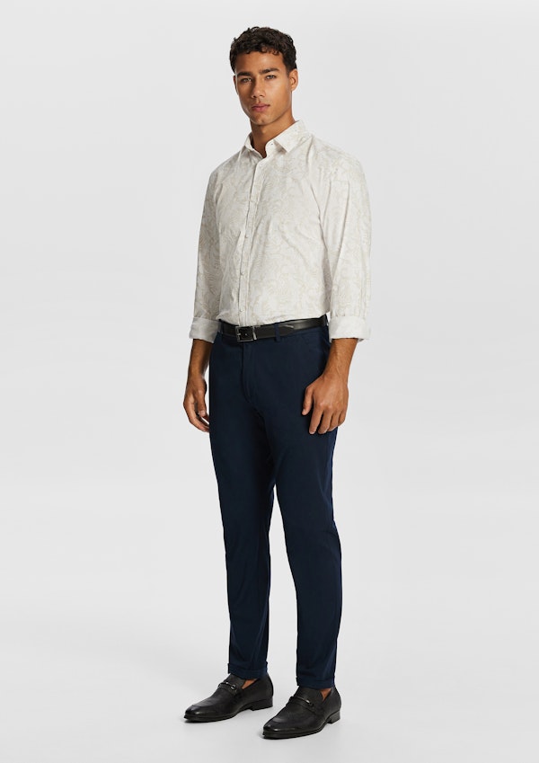 Natural Valencia Slim Paisley Shirt