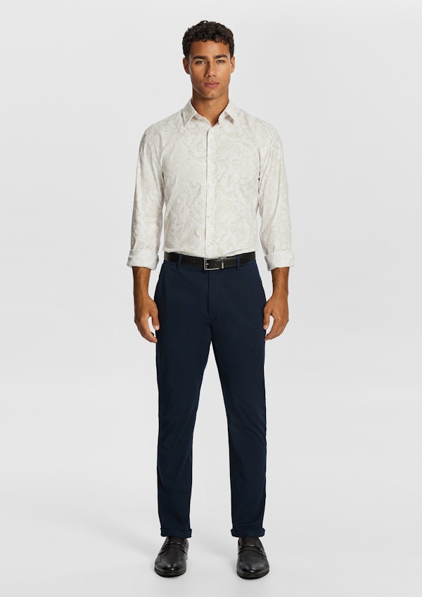 Natural Valencia Slim Paisley Shirt