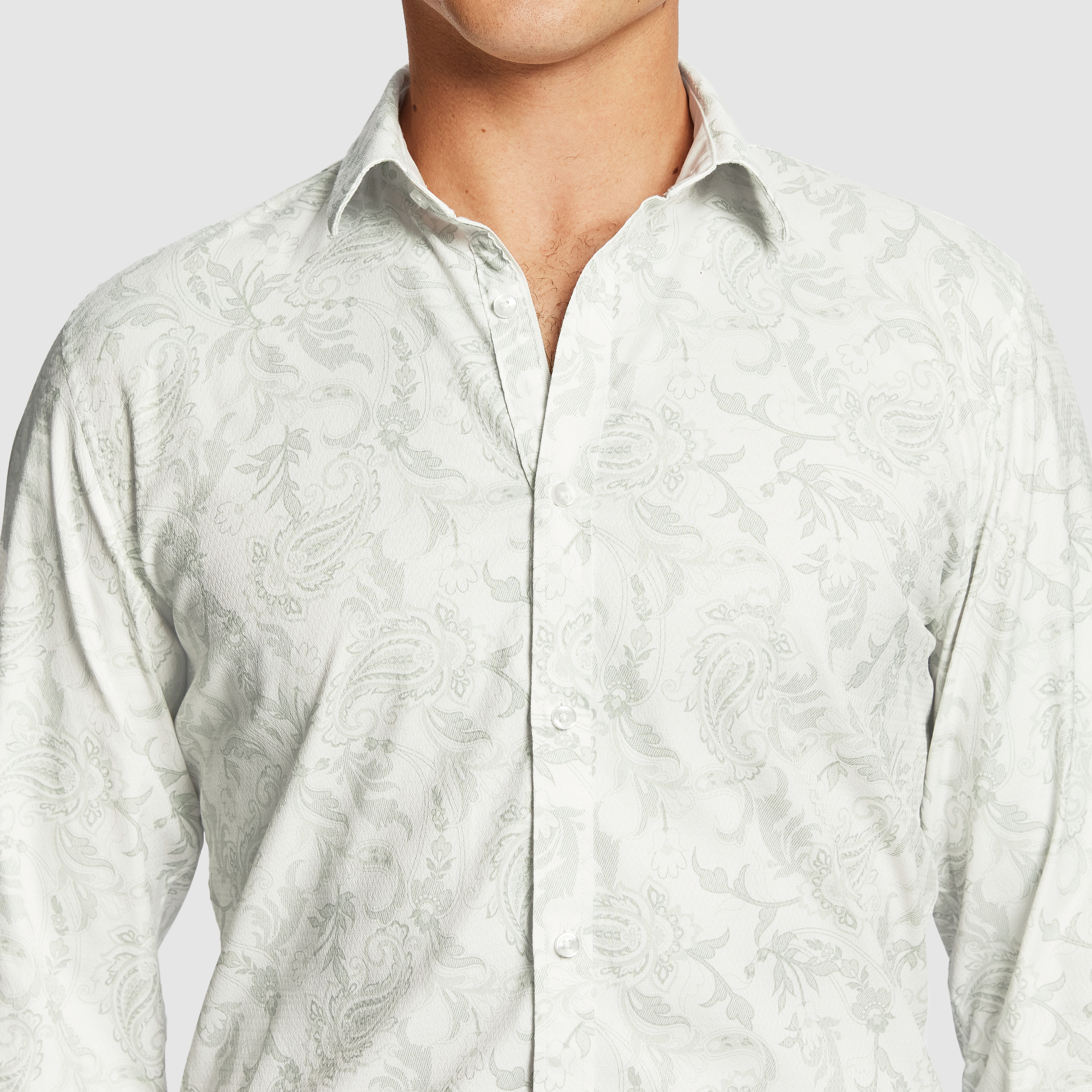Sage Valencia Slim Paisley Shirt