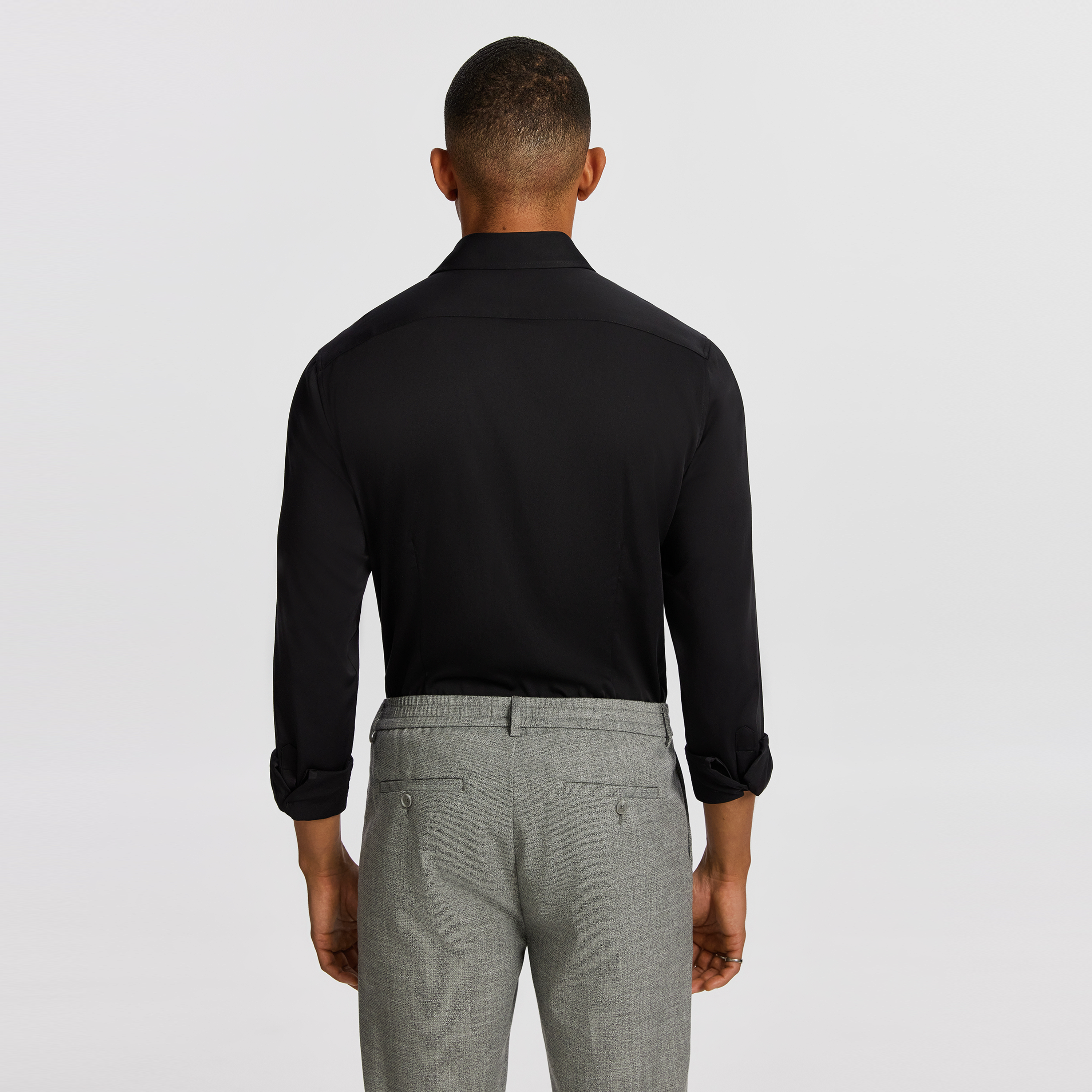 Black Heathcoat Slim Bamboo Shirt