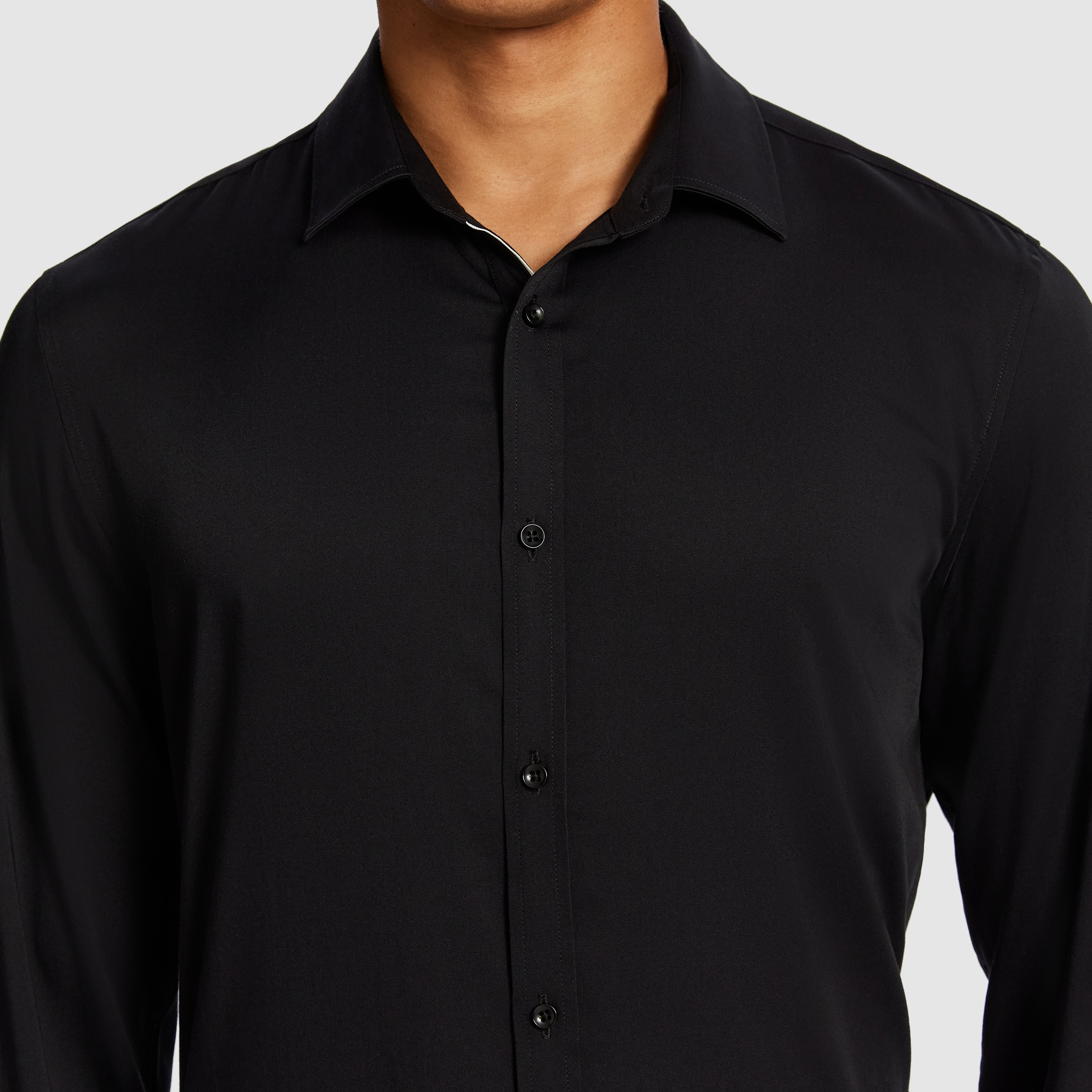 Black Heathcoat Slim Bamboo Shirt