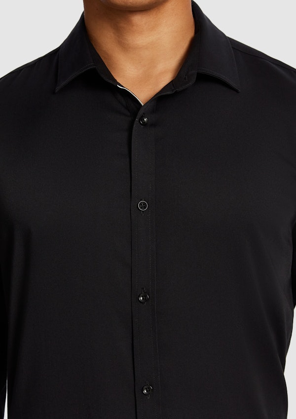 Black Heathcoat Slim Bamboo Shirt