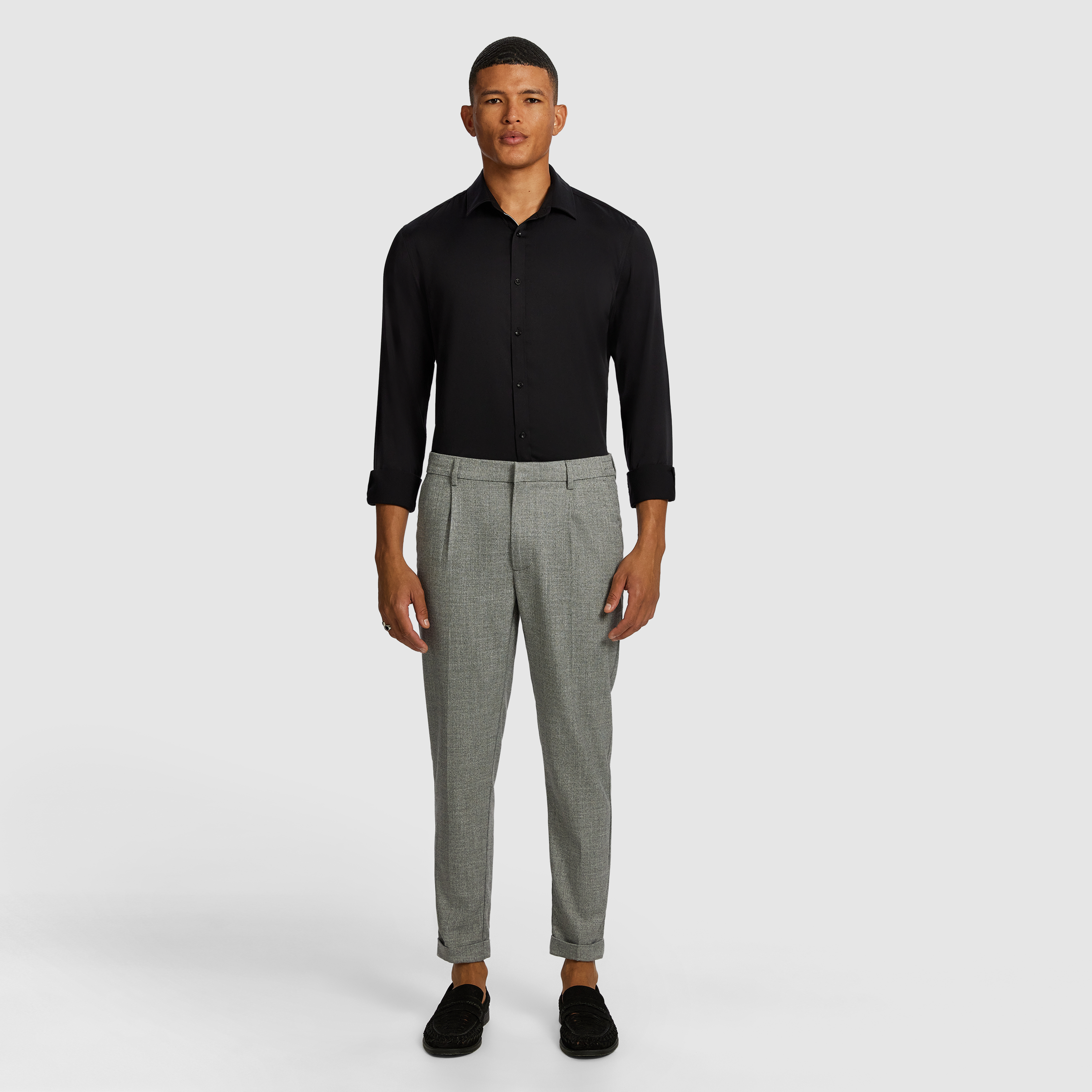 Black Heathcoat Slim Bamboo Shirt