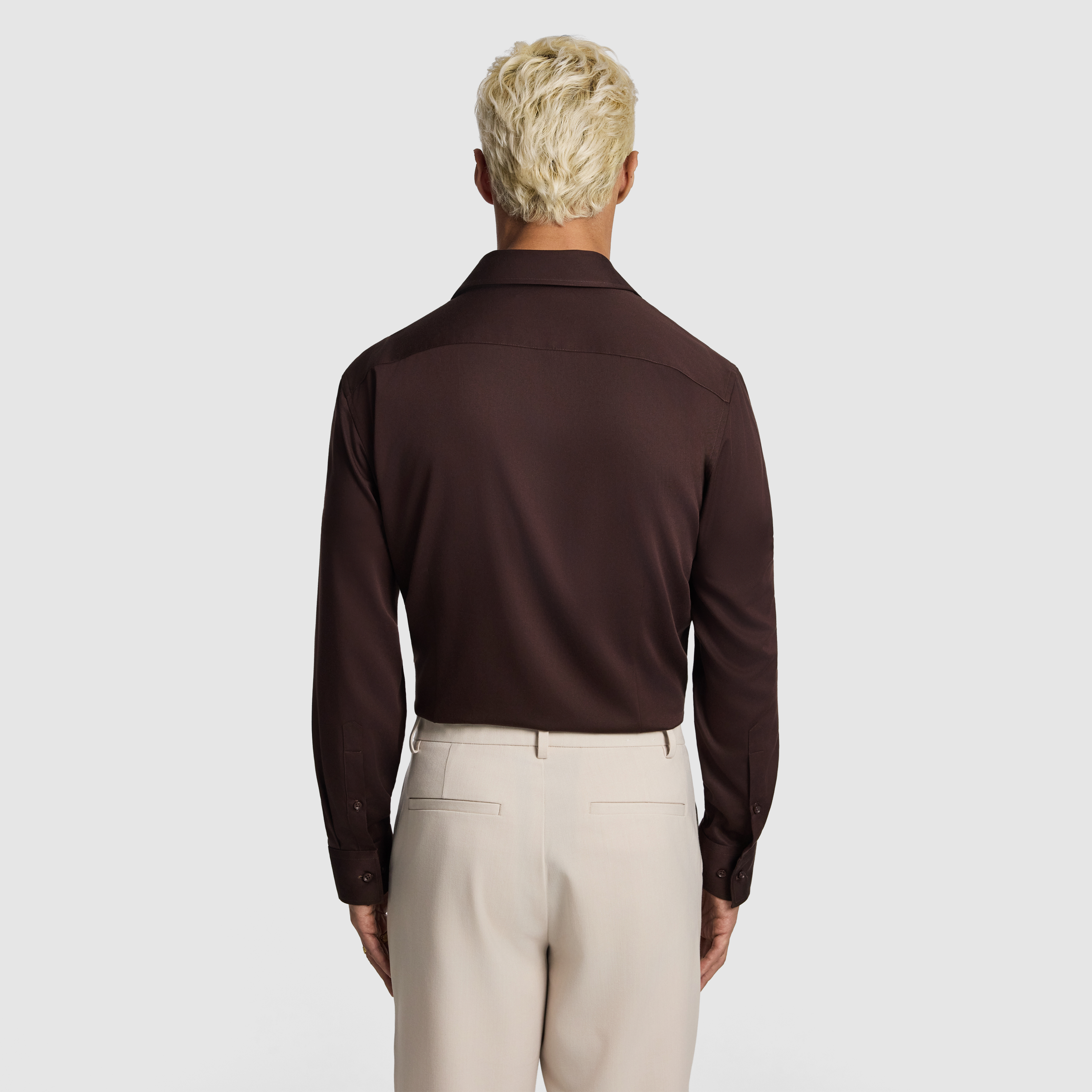 Chocolate Heathcoat Slim Bamboo Shirt