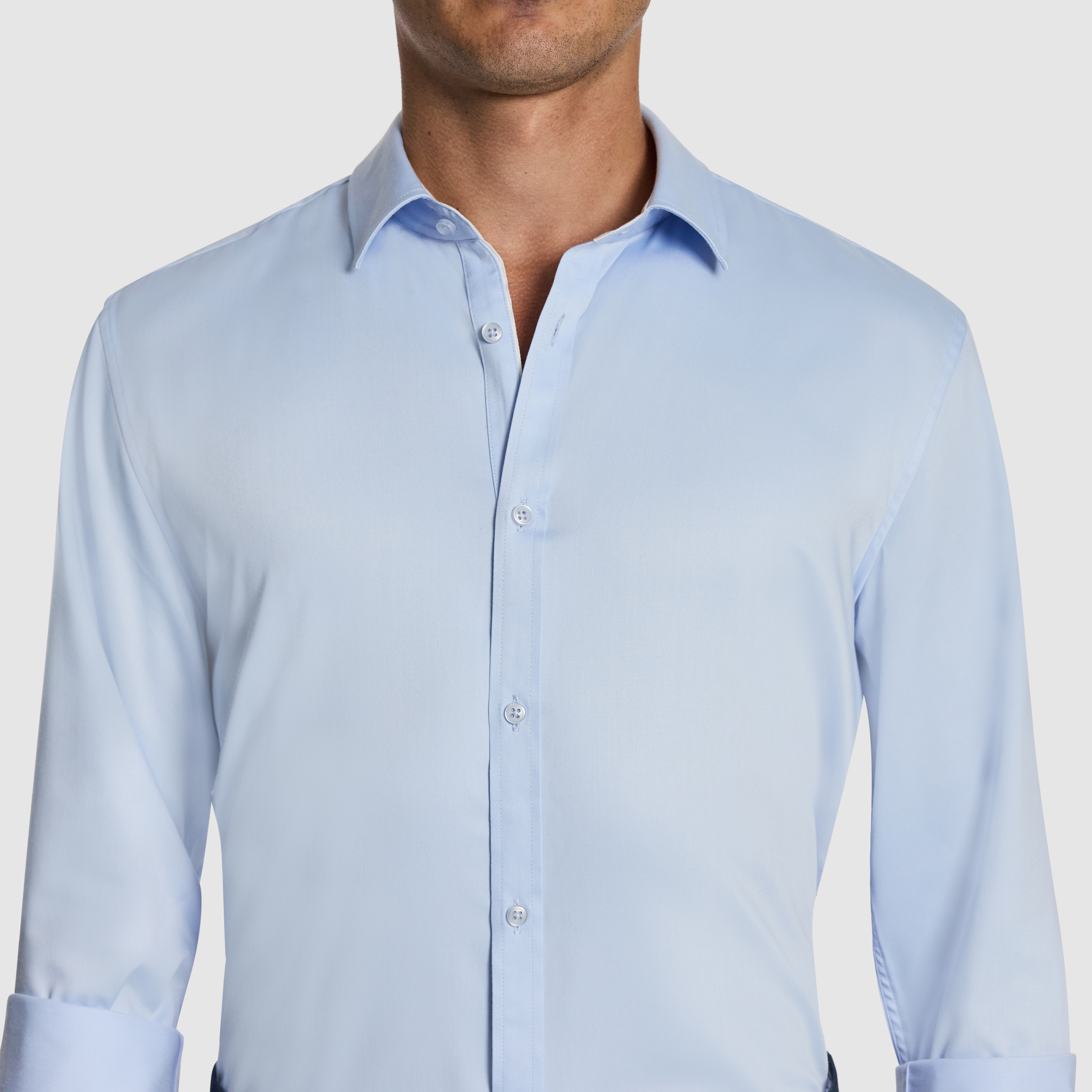 Light Blue Heathcoat Slim Bamboo Shirt