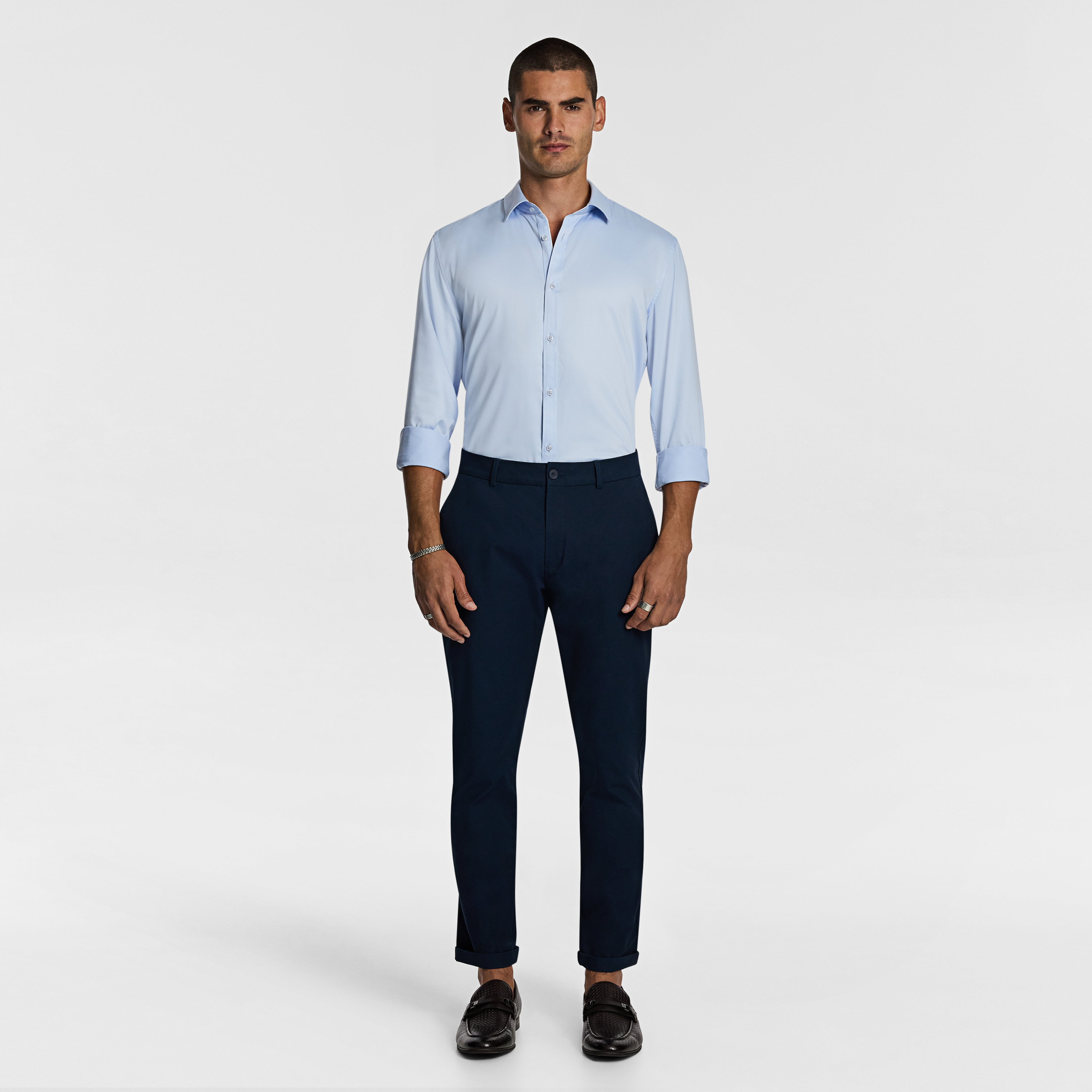 Light Blue Heathcoat Slim Bamboo Shirt