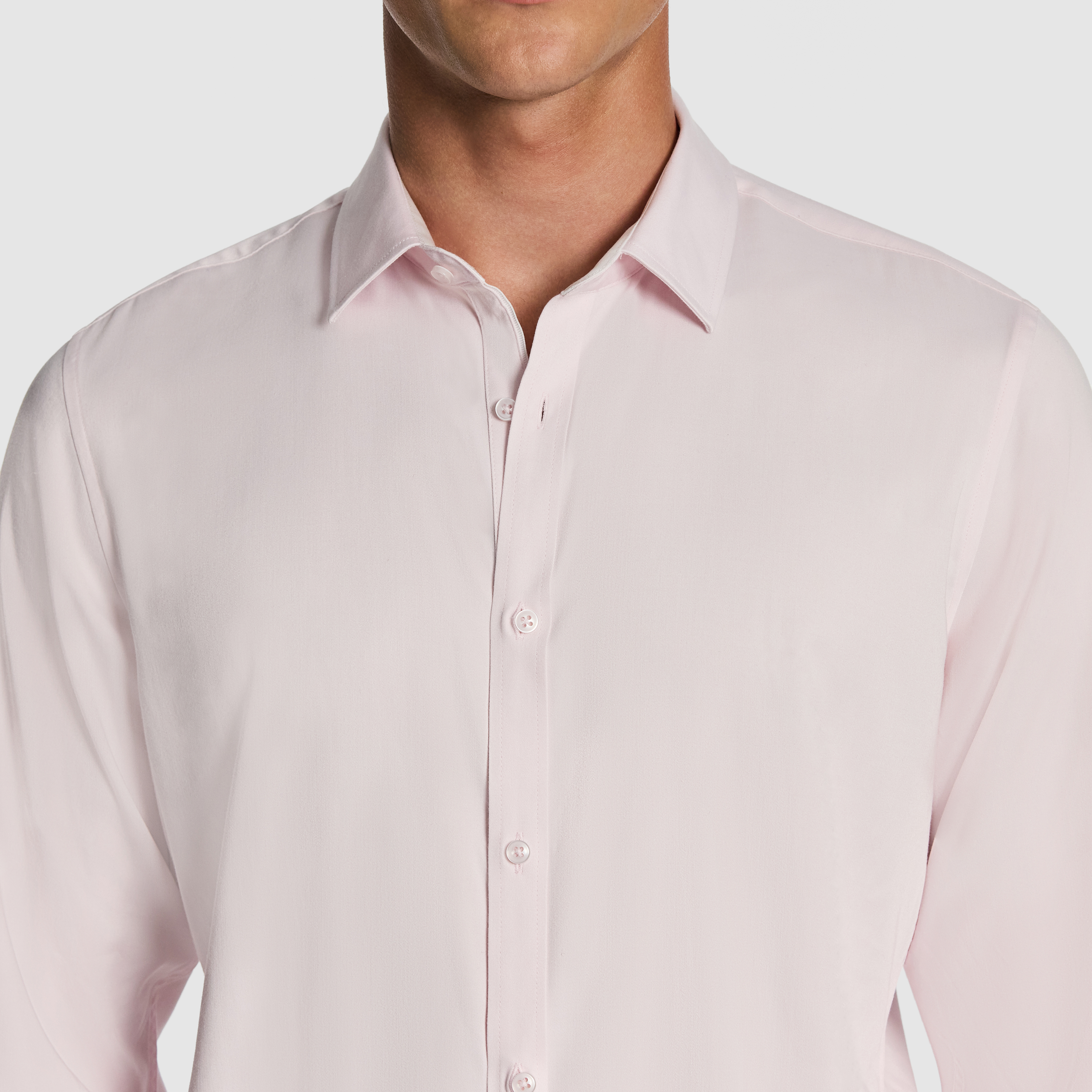 Light Pink Heathcoat Slim Bamboo Shirt