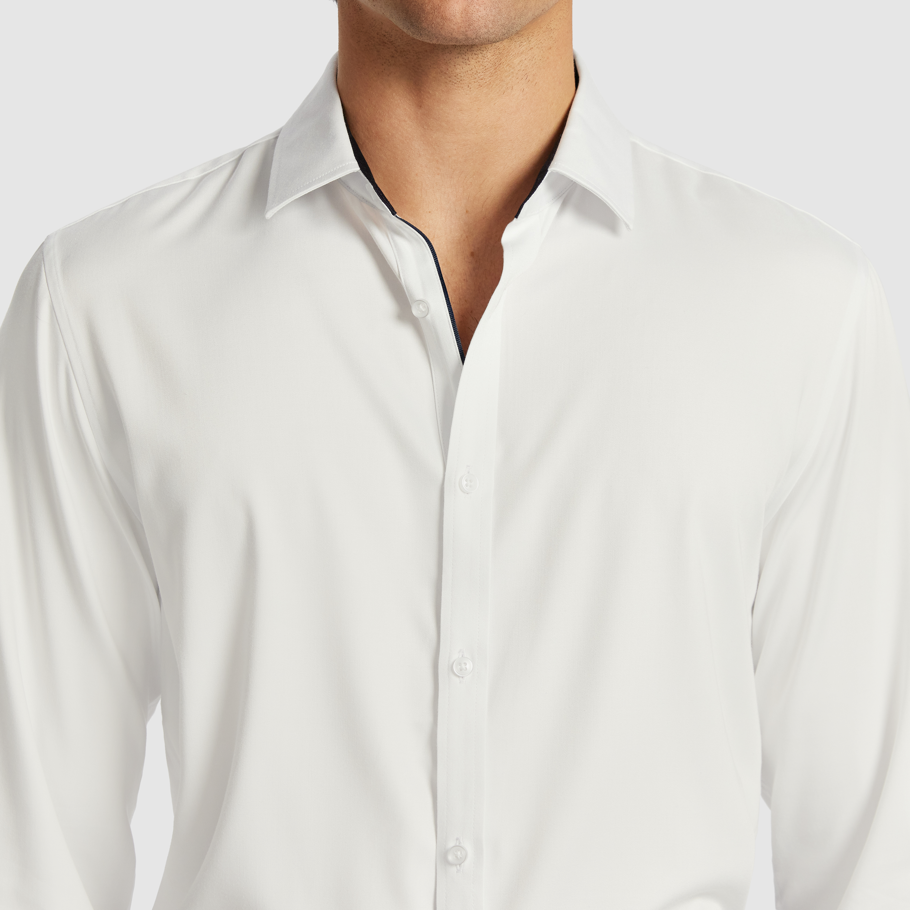 White Heathcoat Slim Bamboo Shirt
