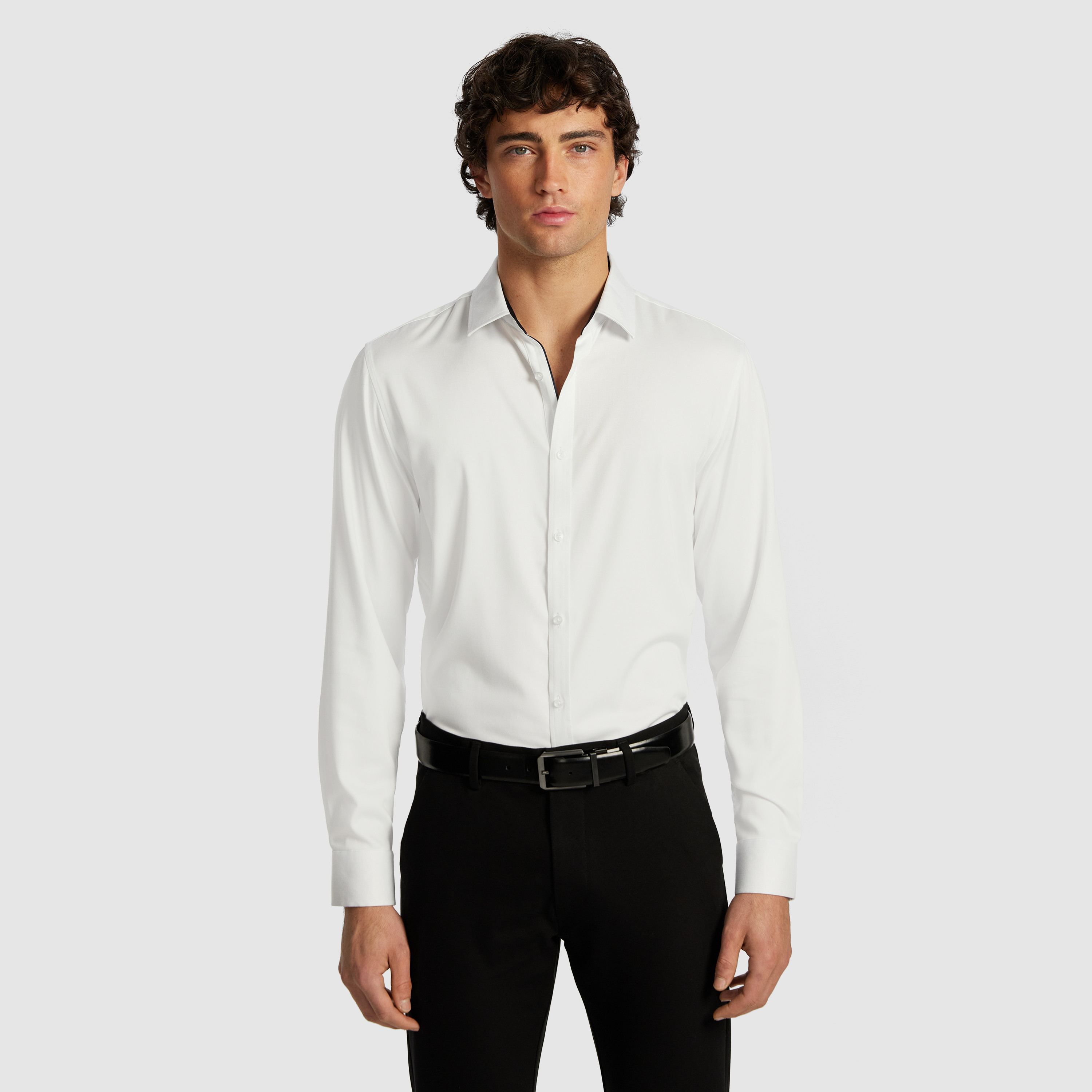 White Heathcoat Slim Bamboo Shirt