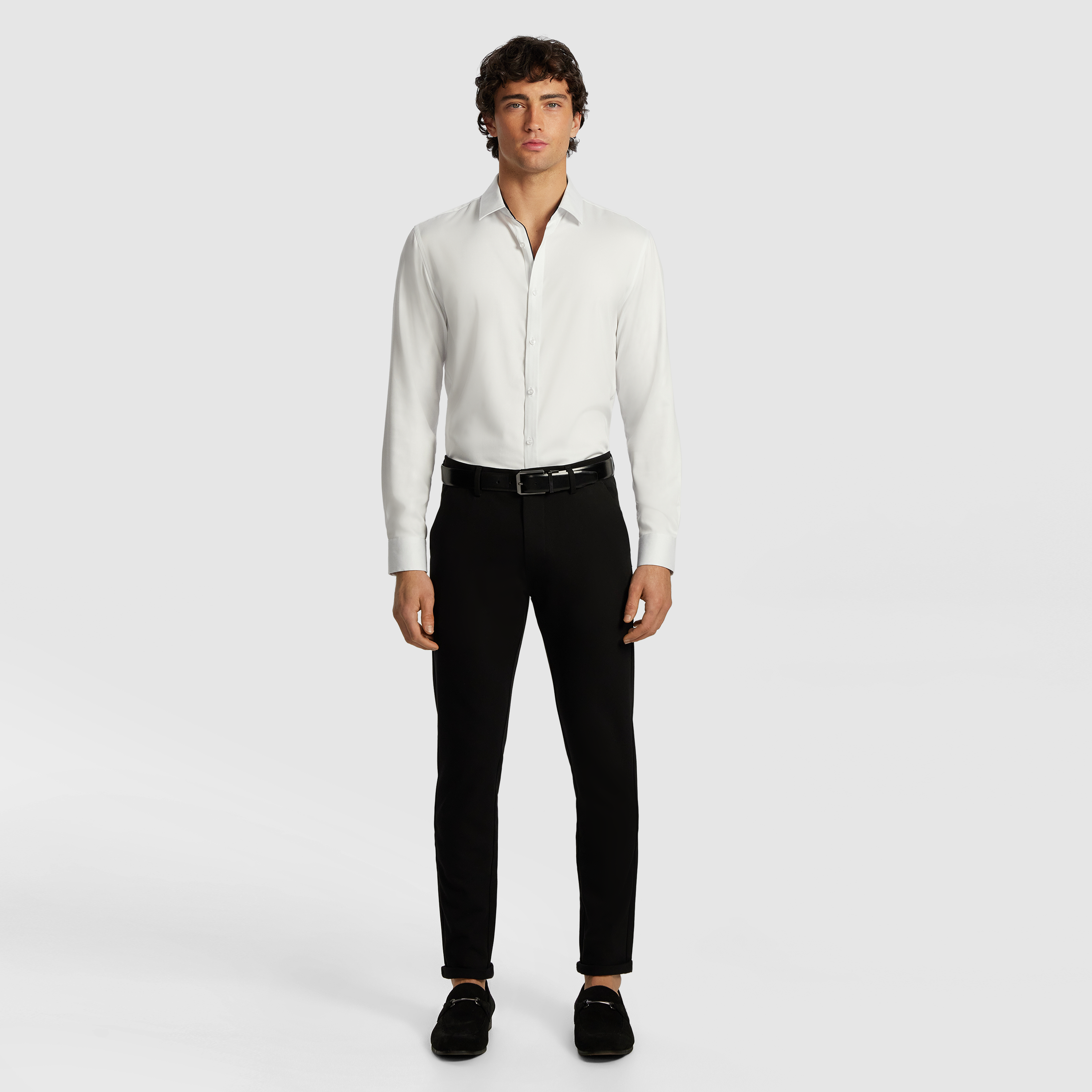 White Heathcoat Slim Bamboo Shirt