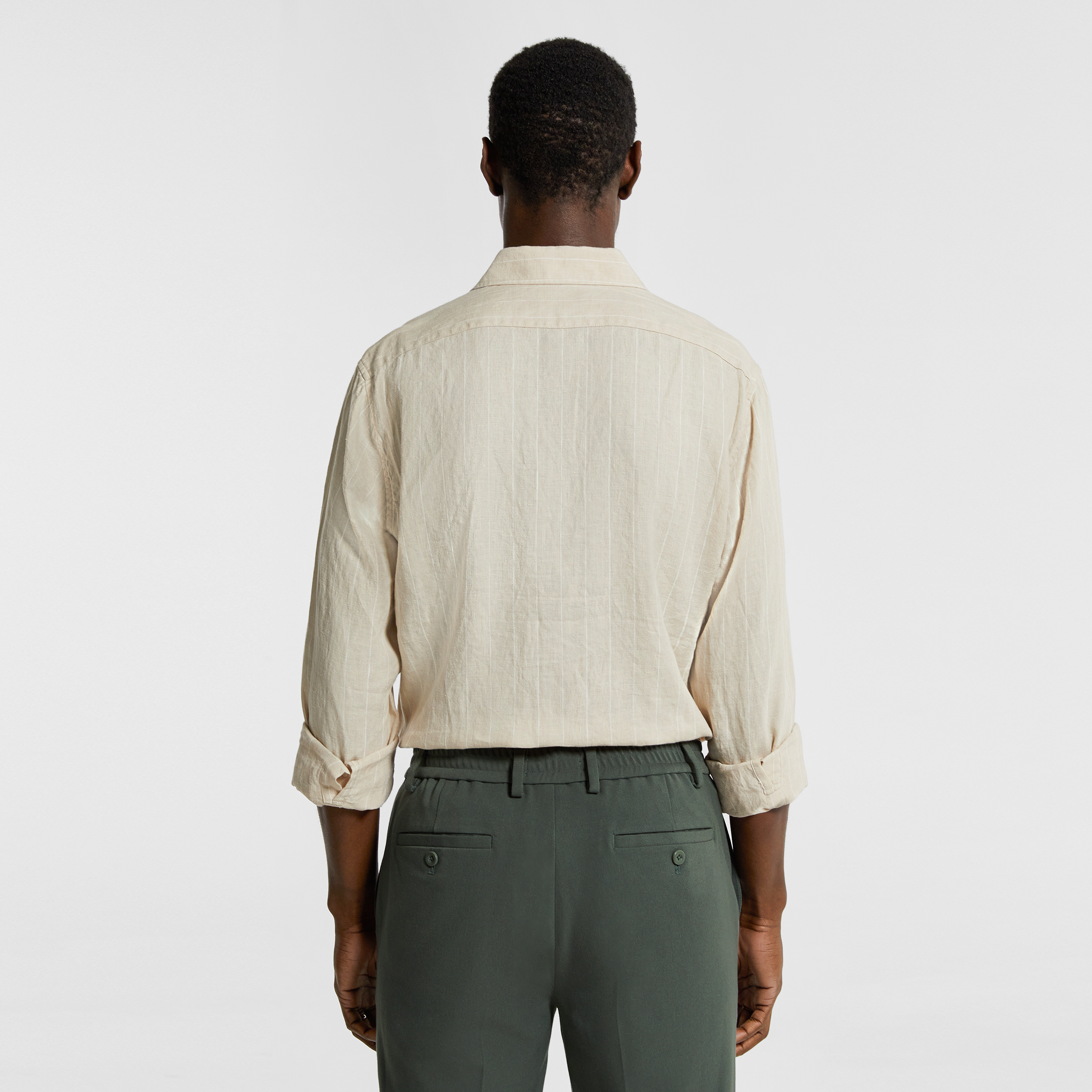Natural Circuit Stripe Linen Shirt