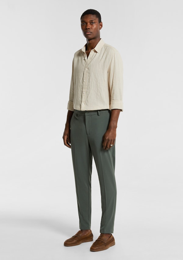Natural Circuit Stripe Linen Shirt