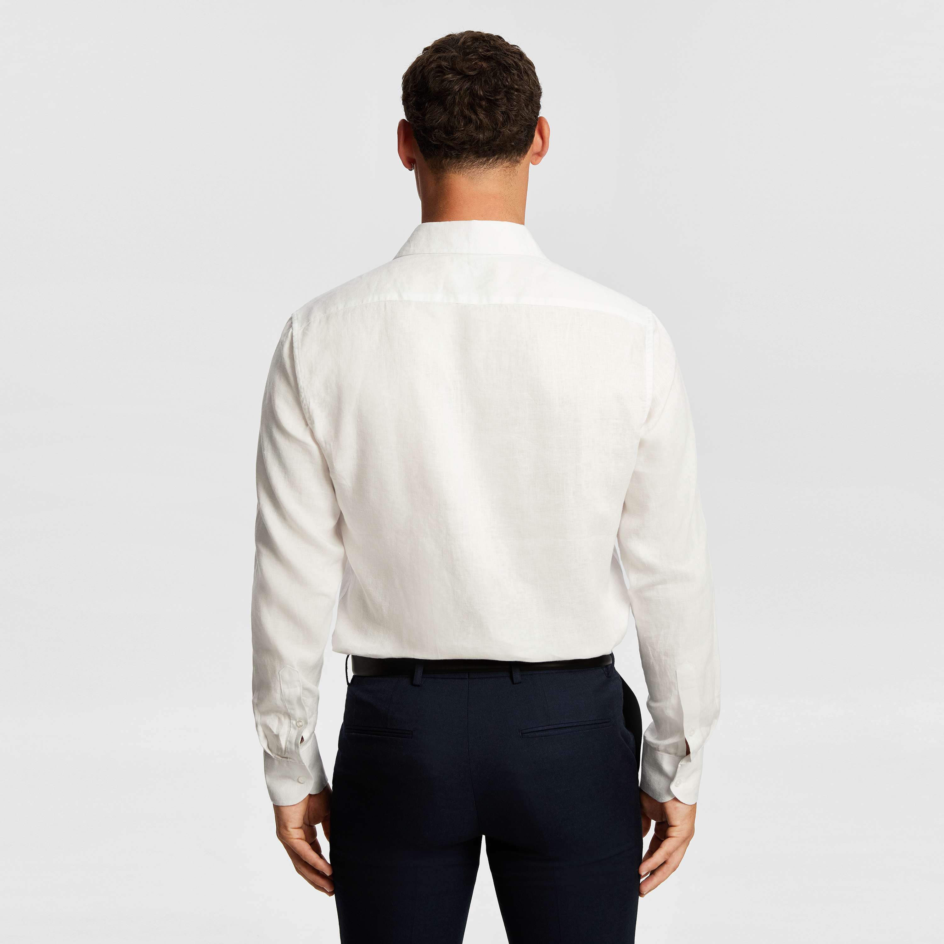 White Long Island Smart Linen Shirt