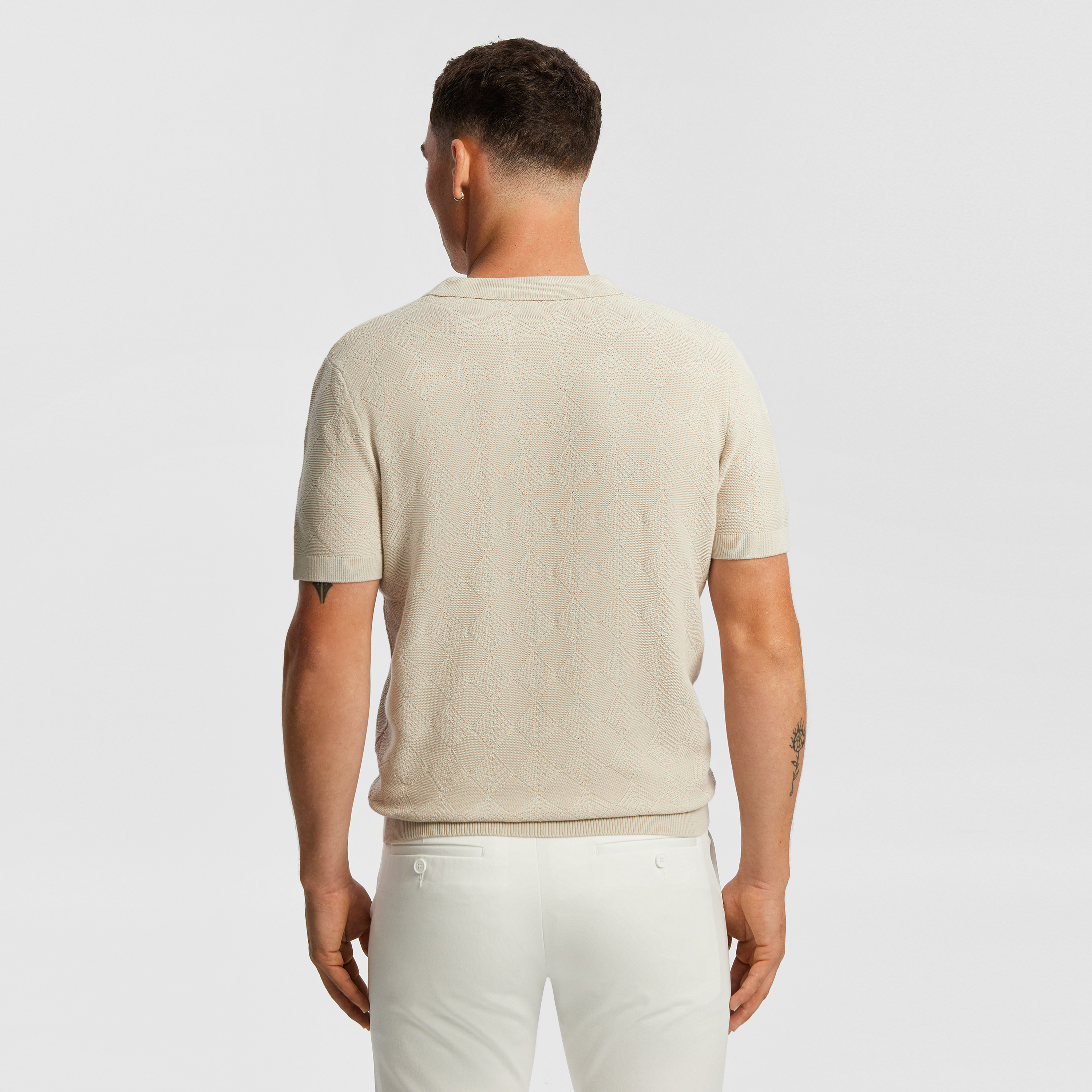 Sand Kinlock Knitted Polo Shirt