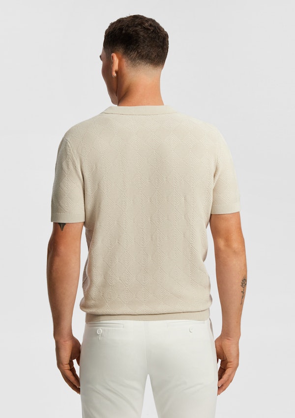 Sand Kinlock Knitted Polo Shirt