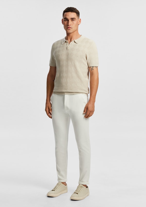 Sand Kinlock Knitted Polo Shirt
