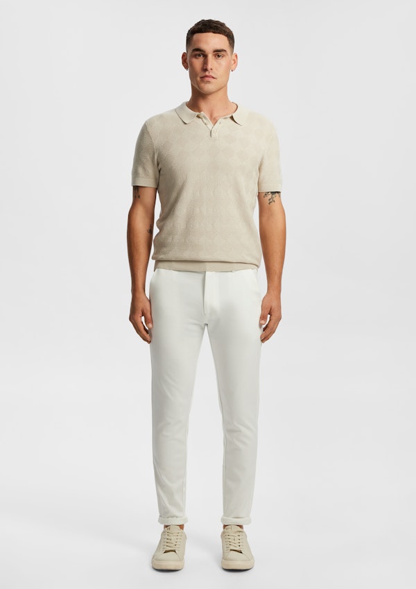 Sand Kinlock Knitted Polo Shirt