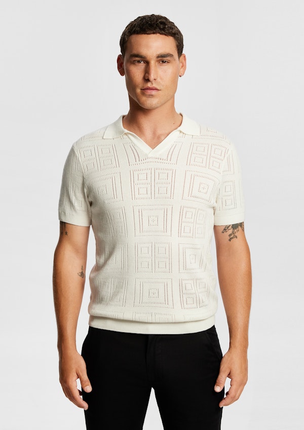 Glen Knitted Polo Shirt