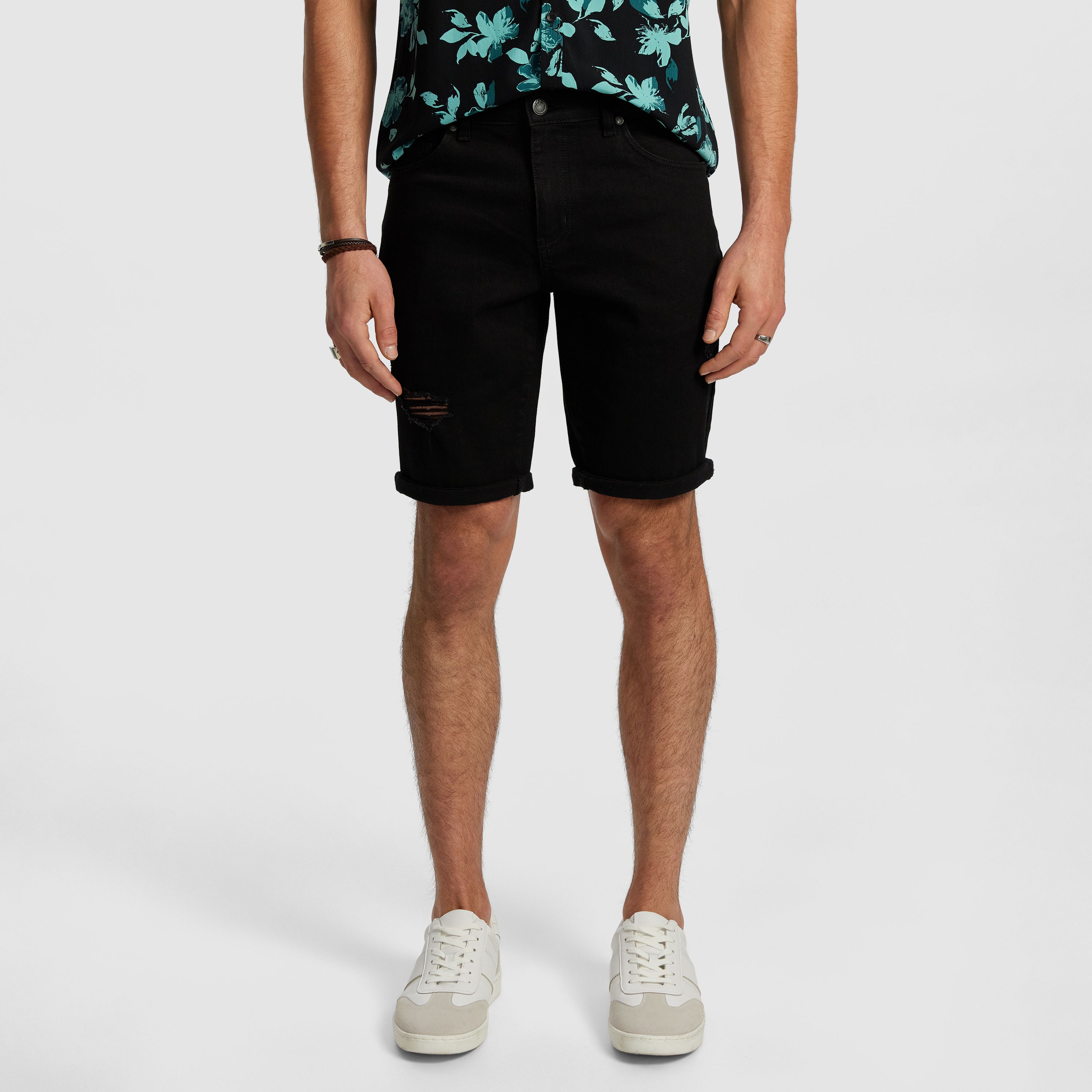 Christos Ripped Denim Short