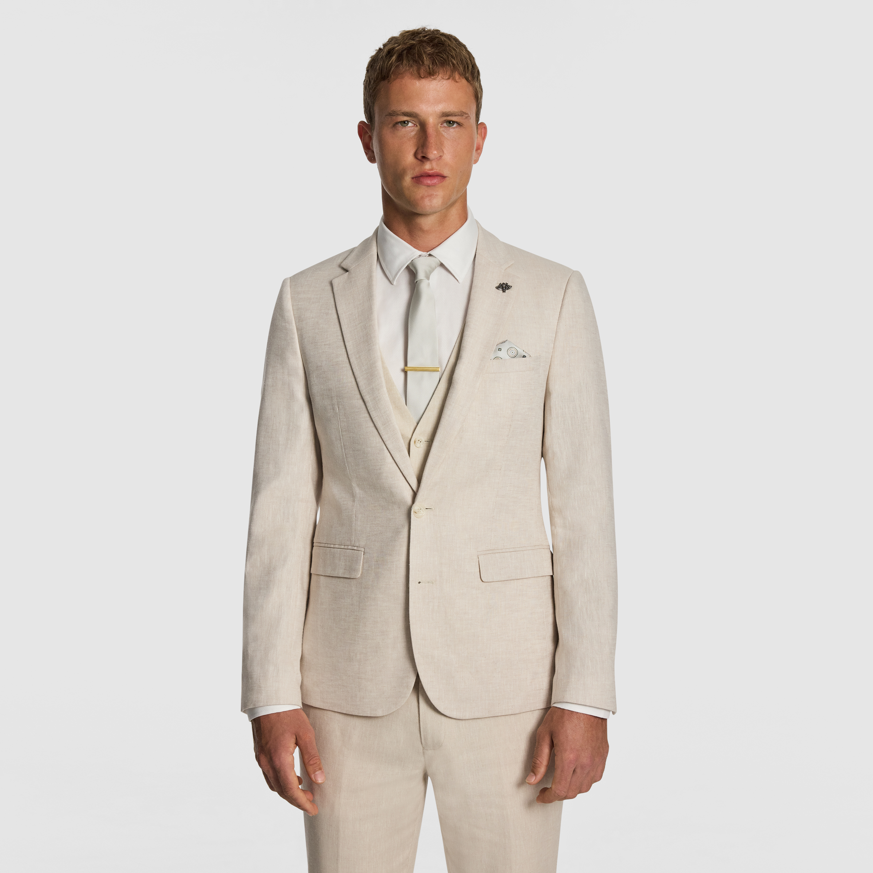 Carter Stretch Linen Blend Slim Suit Jacket
