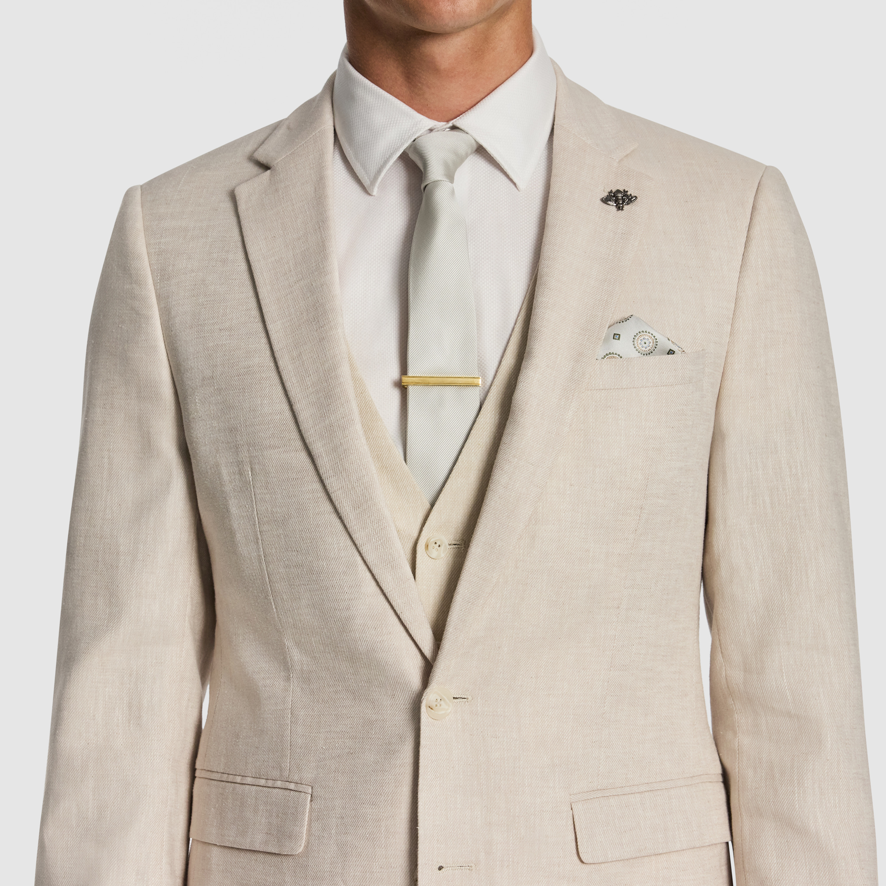 Carter Stretch Linen Blend Slim Suit Jacket