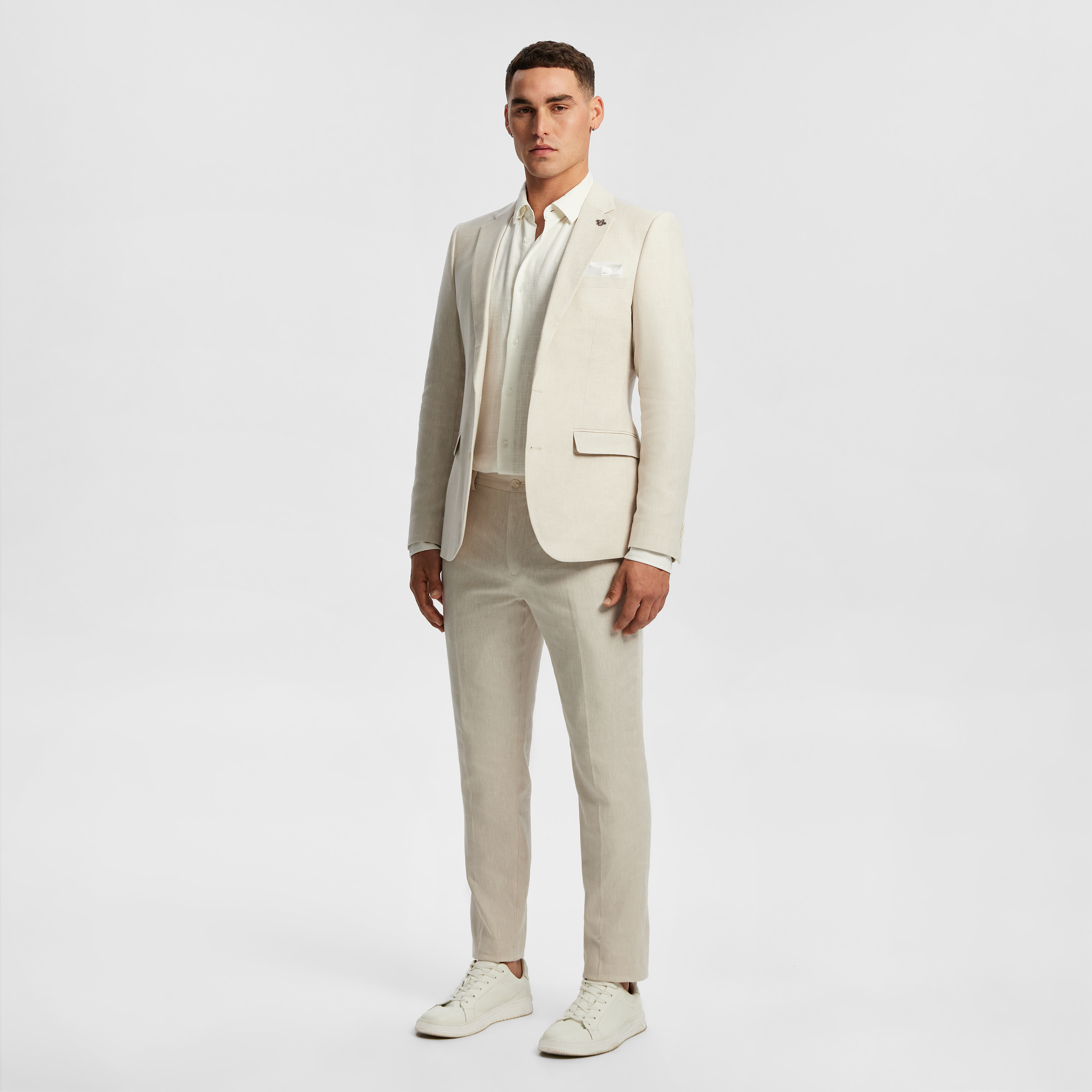 Carter Stretch Linen Blend Slim Suit Jacket