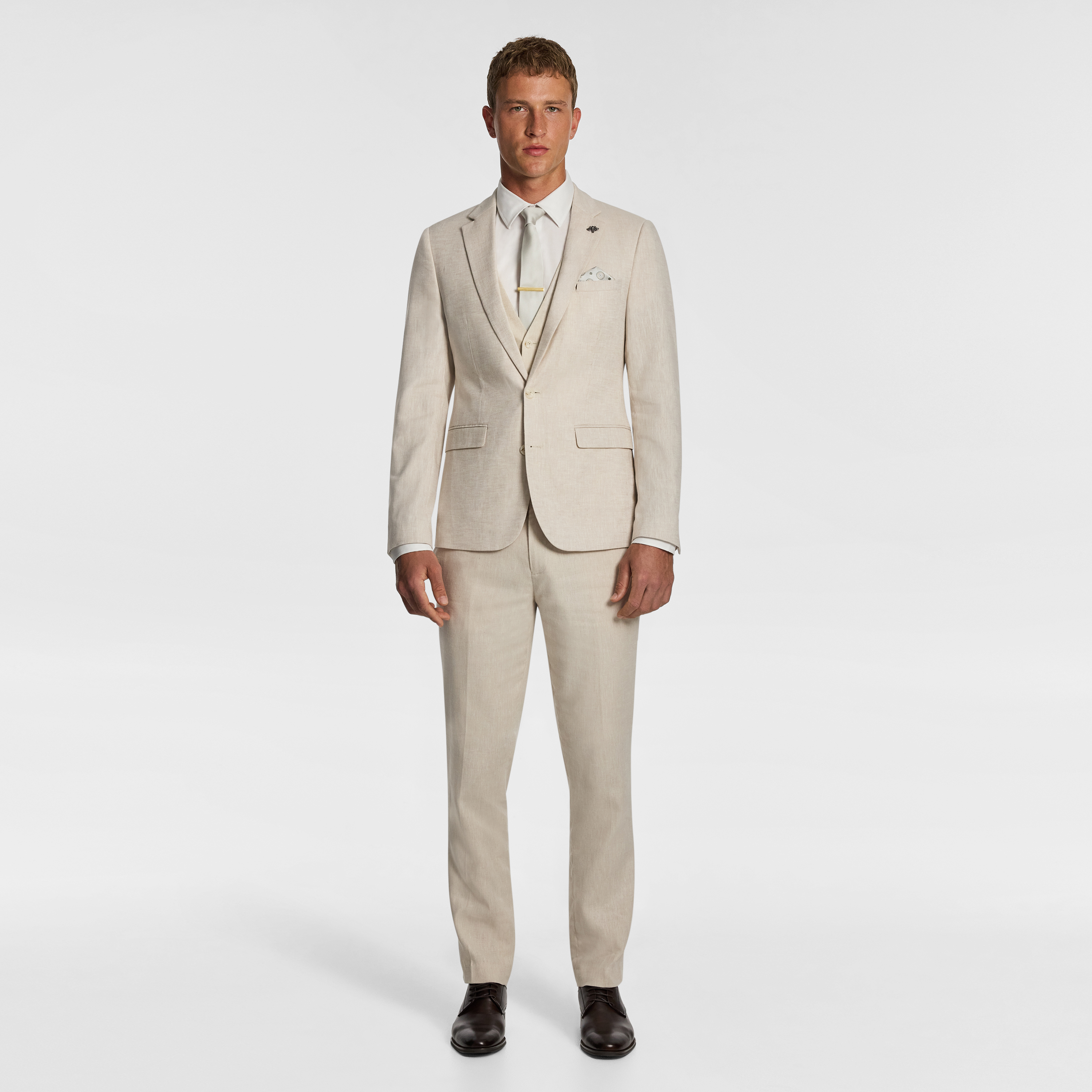 Carter Stretch Linen Blend Slim Suit Jacket